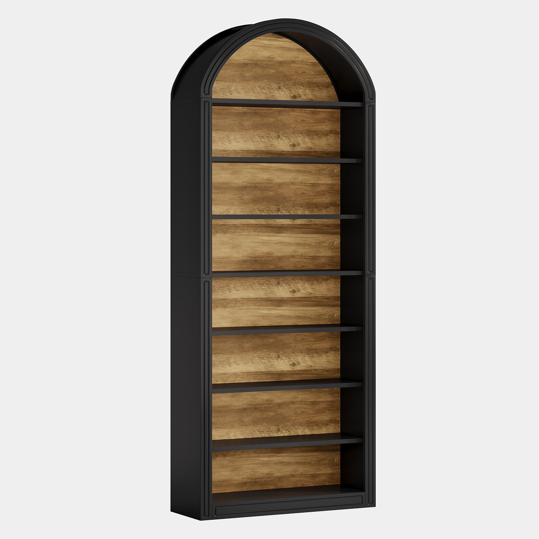 8 - Tier 78.7" Tall Bookshelf, Wooden Arched Bookcase Display Shelving Unit Tribesigns