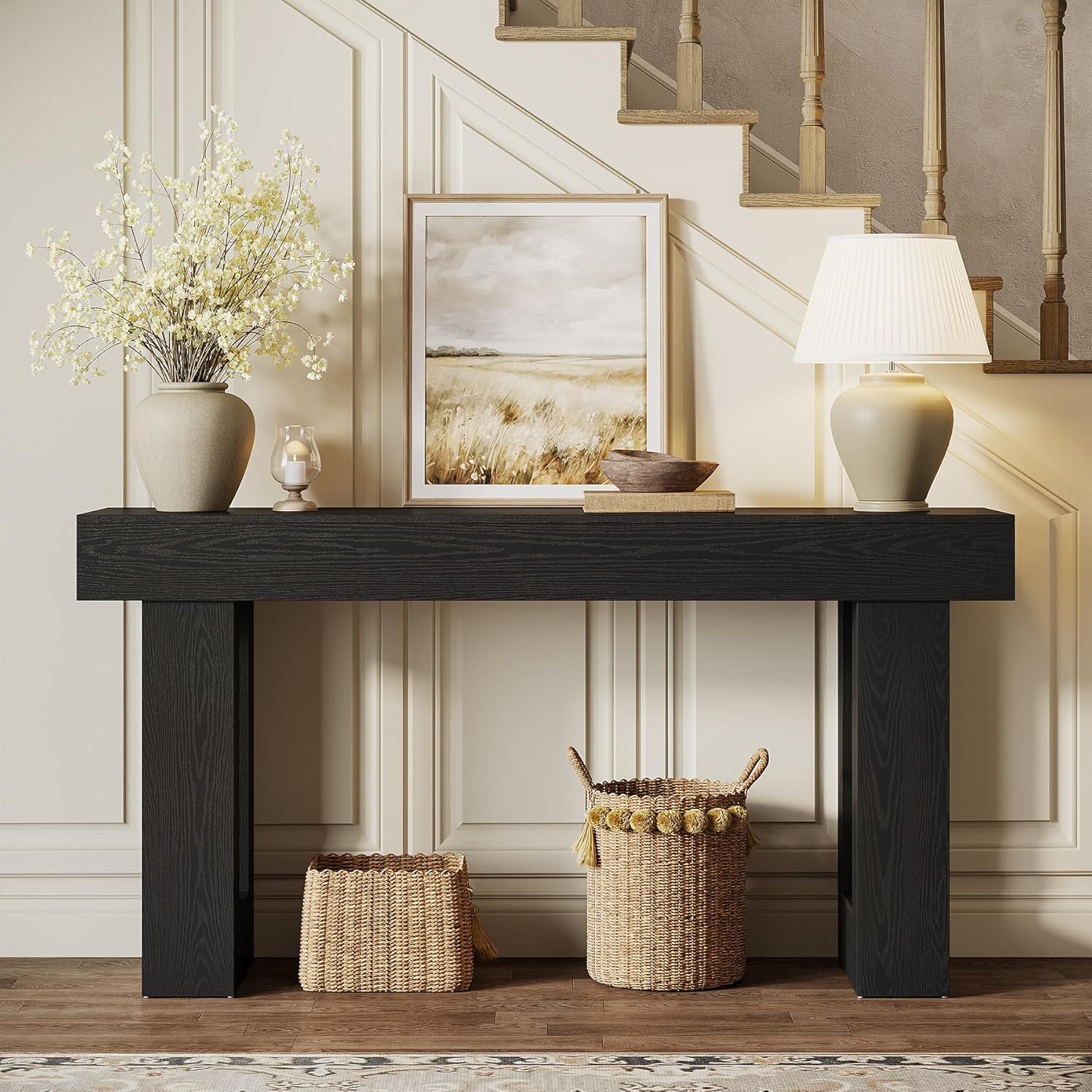 Tribesigns 63-Inch Console Table, Farmhouse Wooden Sofa Table