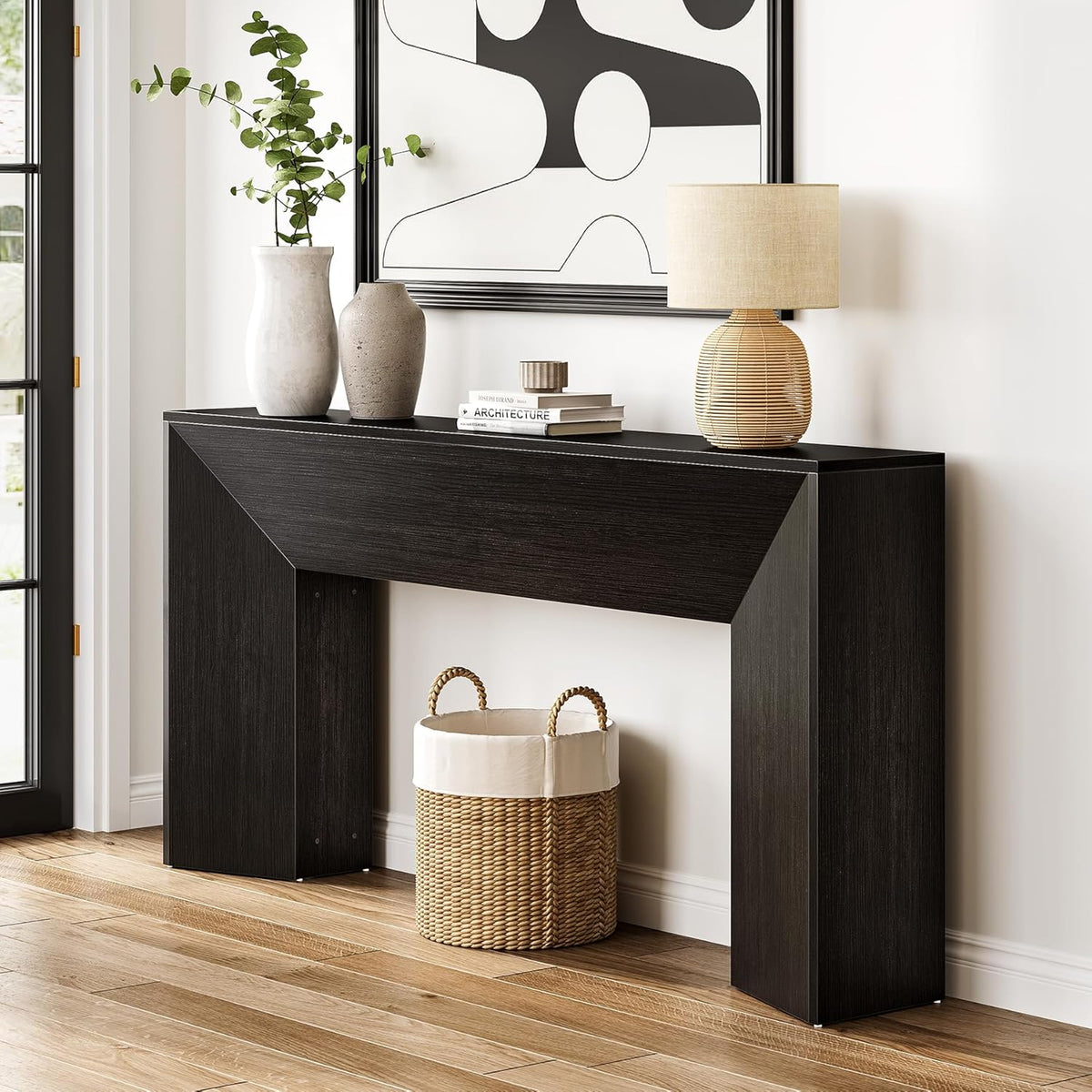 63" Extra Long Console Table for Entryway, Modern Wooden Sofa Table for Living Room