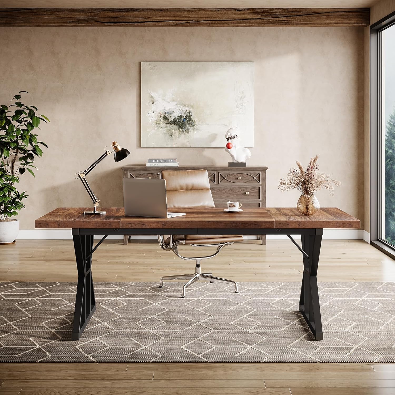 Tribesigns 70.86" Executive Desk, Industrial Style Computer Desk for Home Office