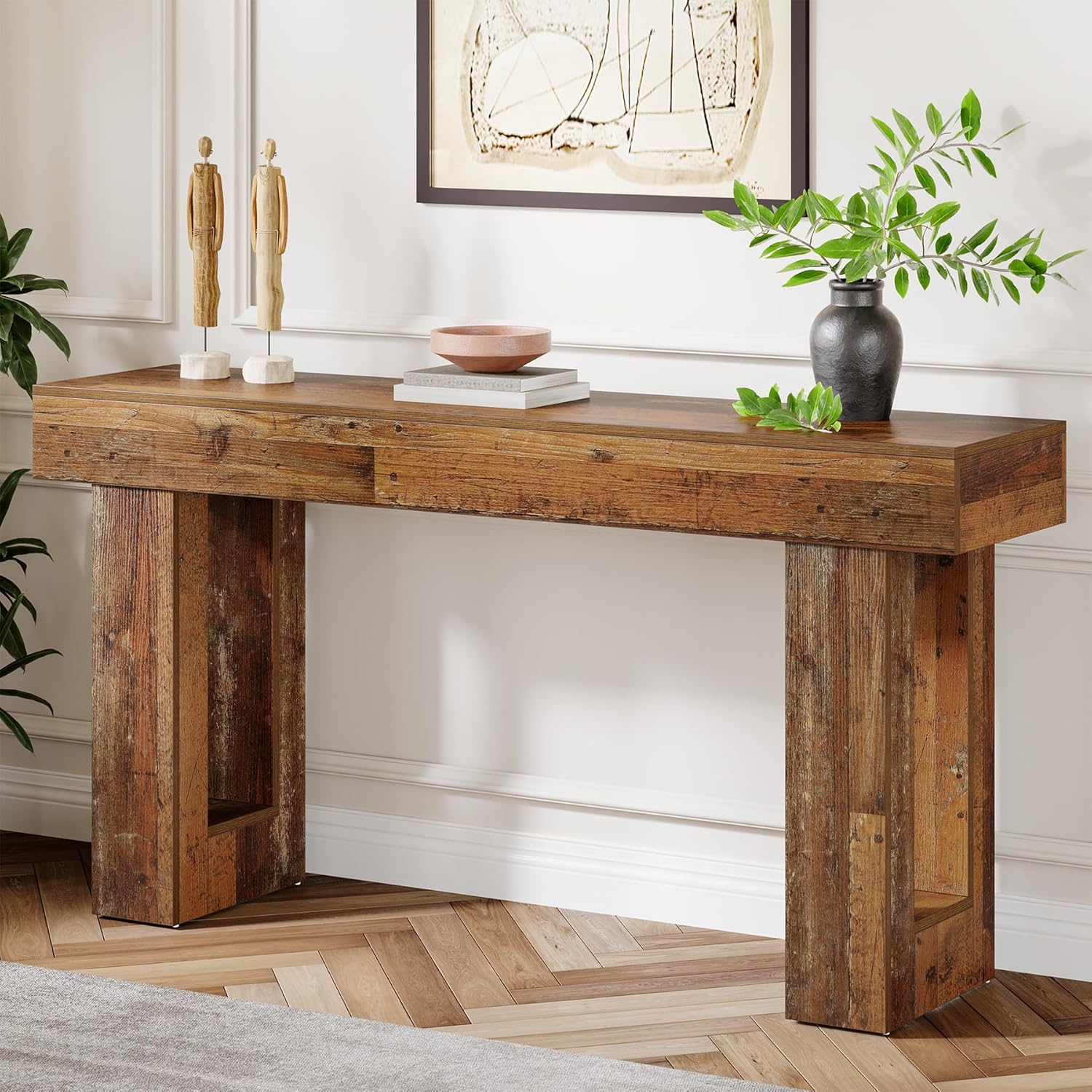 Tribesigns 63-Inch Console Table, Farmhouse Wooden Sofa Table