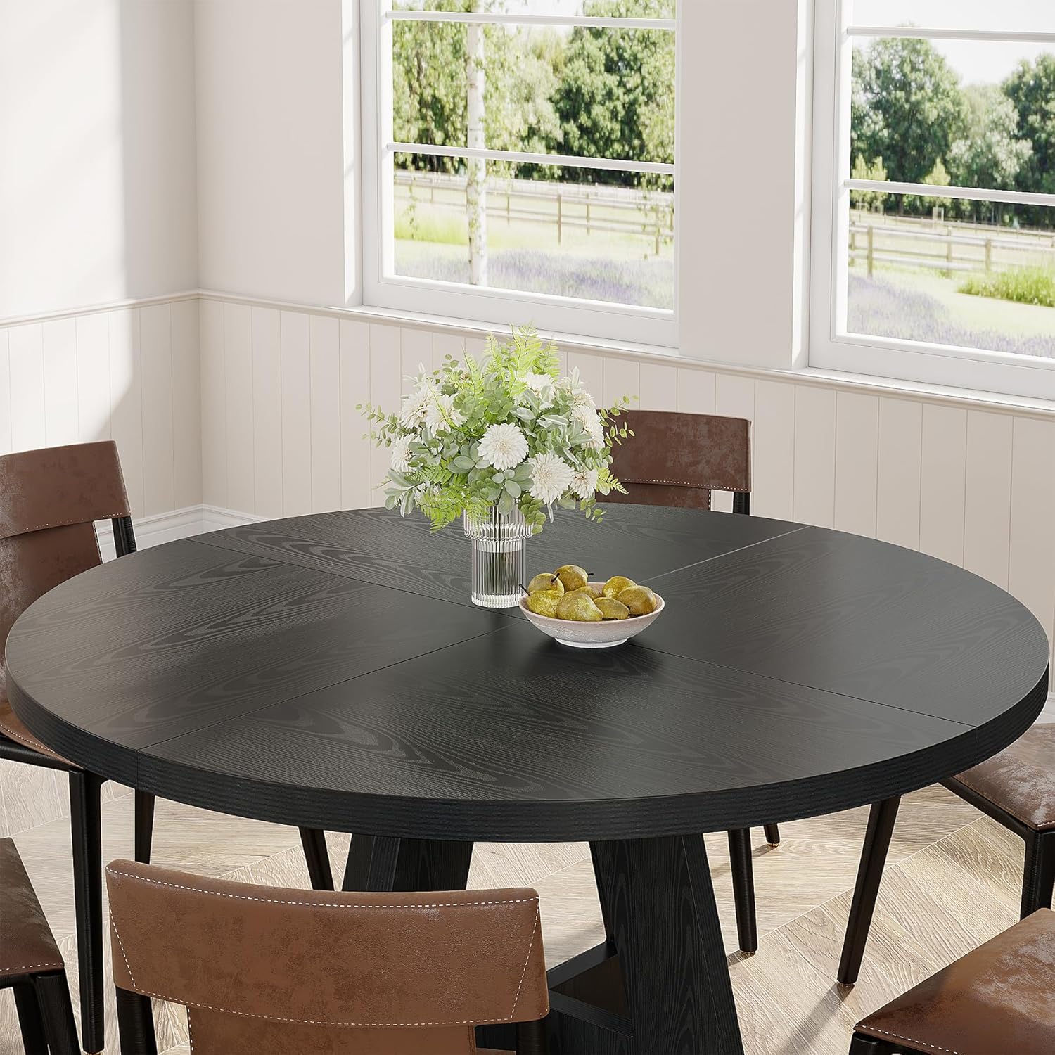 Tribesigns 47 Inch Round Dining Table, Farmhouse Kitchen Table for 4-6