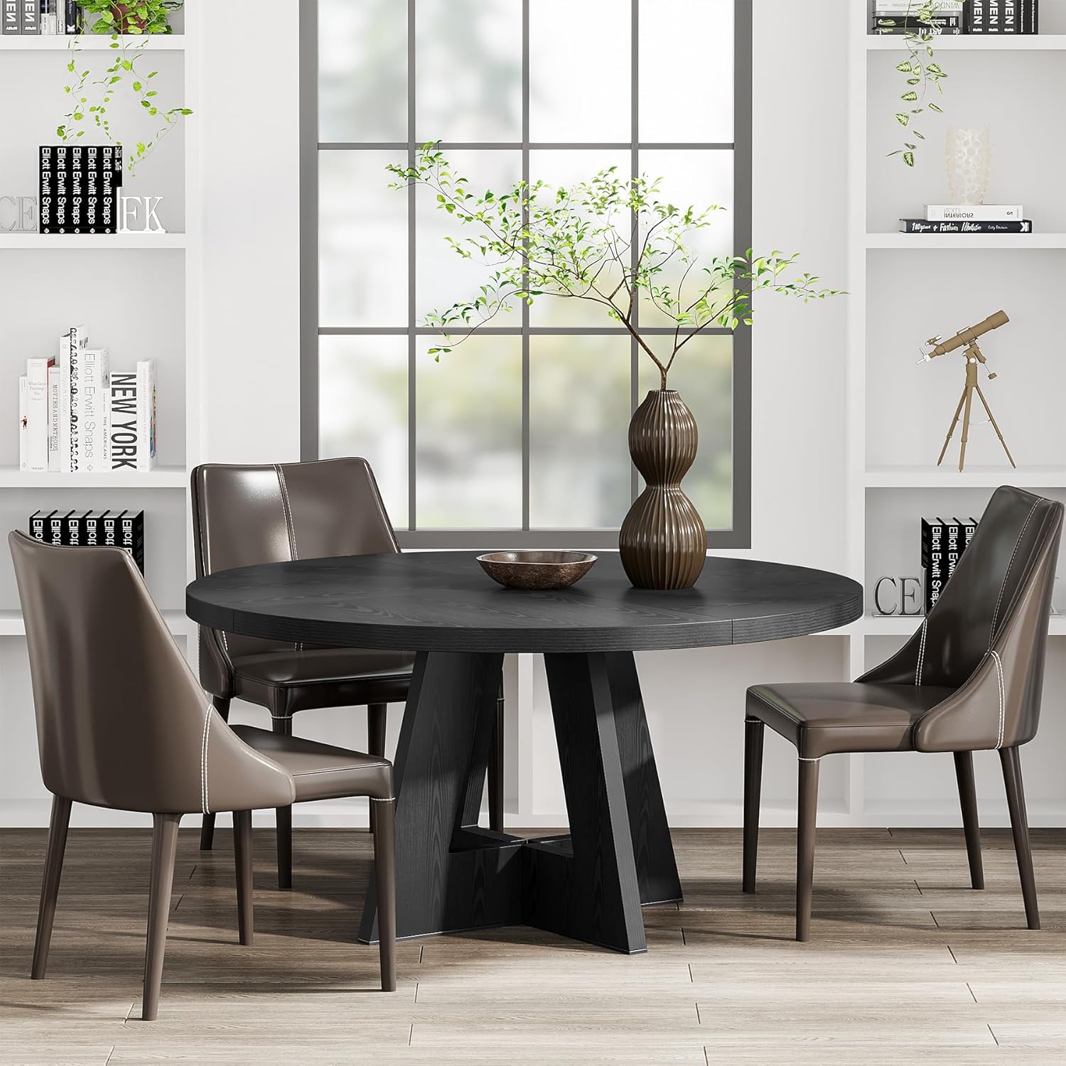 Tribesigns 47 Inch Round Dining Table, Farmhouse Kitchen Table for 4-6