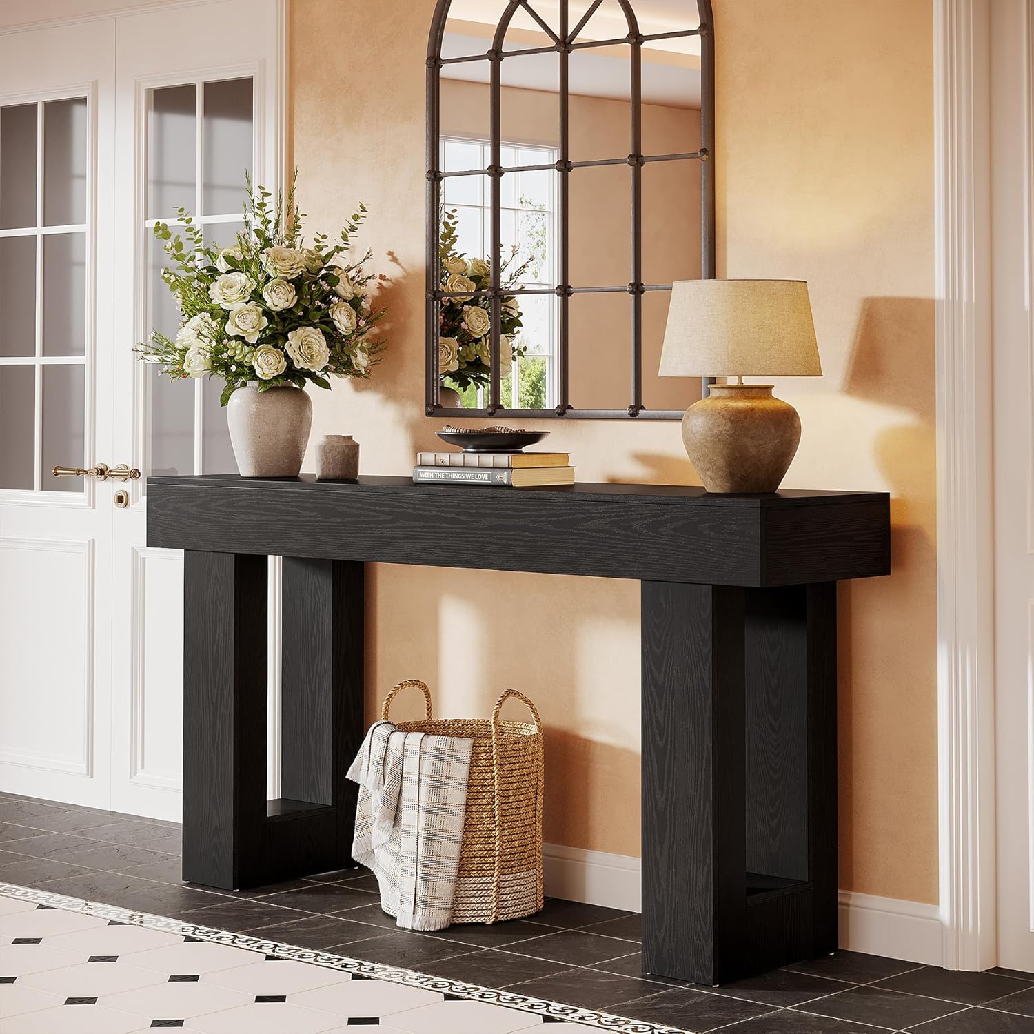 Tribesigns 63-Inch Console Table, Farmhouse Wooden Sofa Table