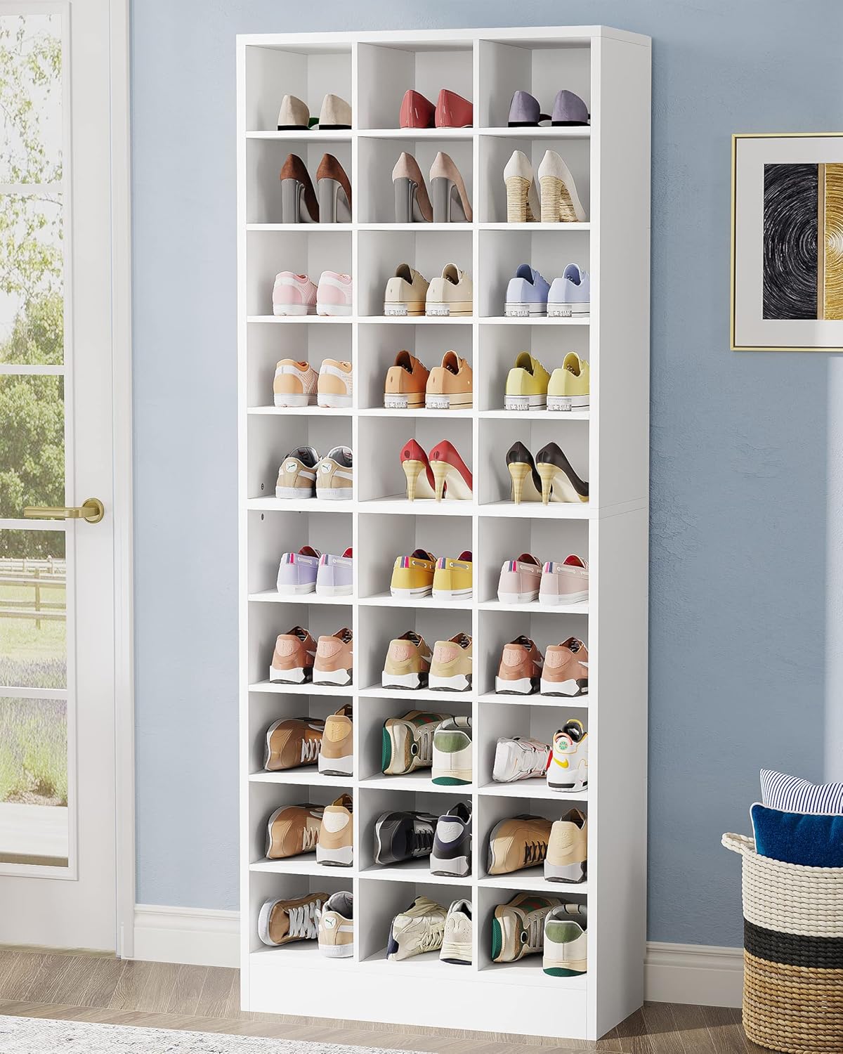 70.8" Freestanding Shoe Cabinet, 10-Tier Shoe Rack Storage Organizer with 30 Cubbies