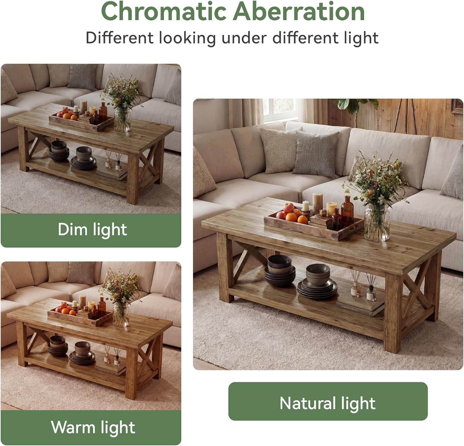 Solid Wood Rectangular Coffee Table