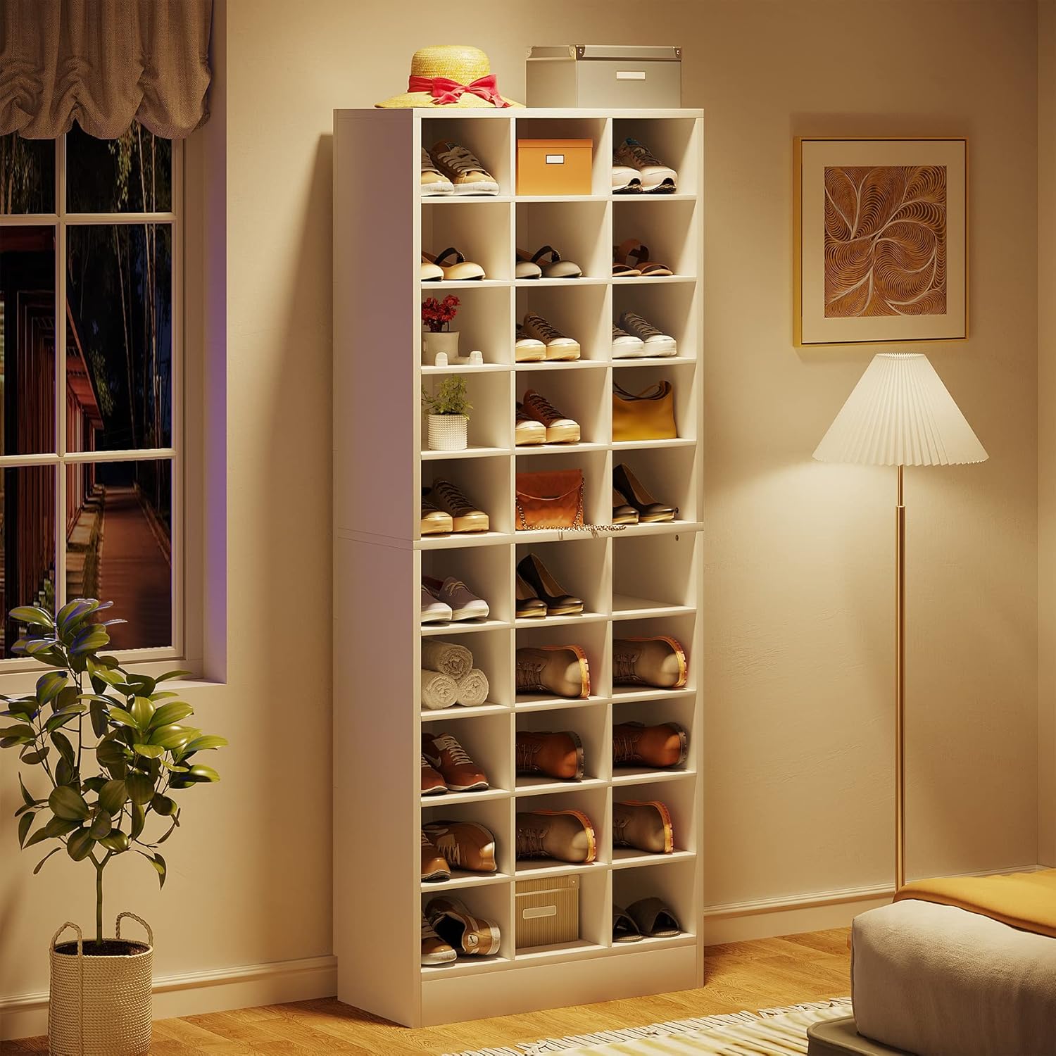70.8" Freestanding Shoe Cabinet, 10-Tier Shoe Rack Storage Organizer with 30 Cubbies