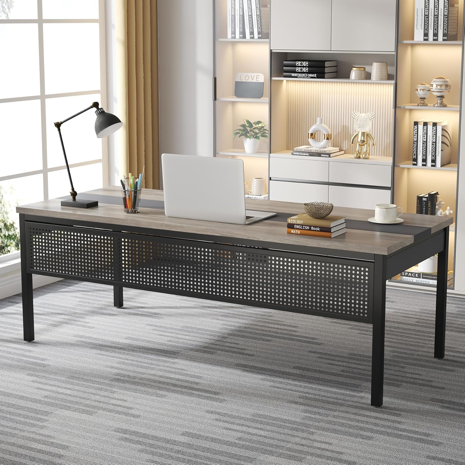 70.8" Executive Desk, Large Computer Desk Home Office Desk