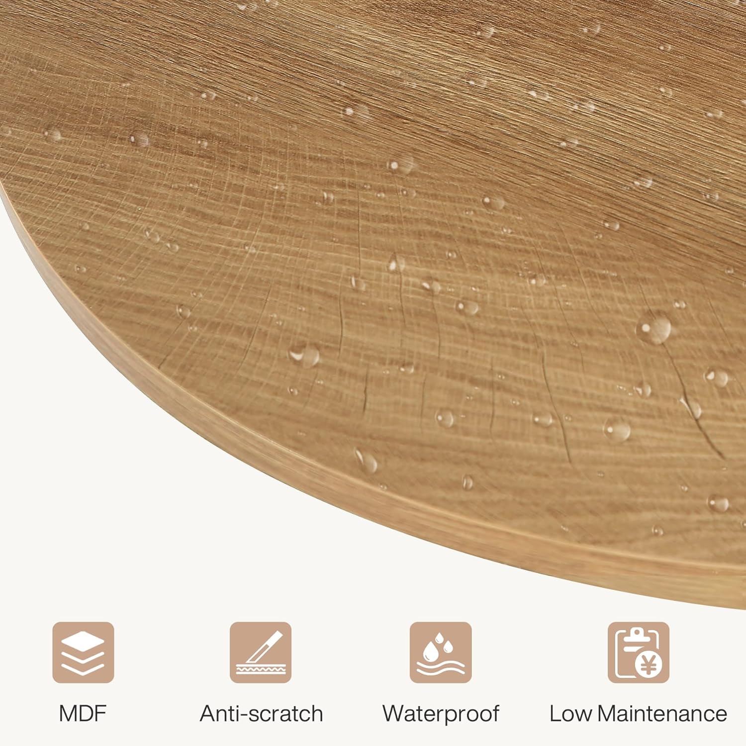 23.6" End Table, 3-Tier Round Side Table with Storage Shelf