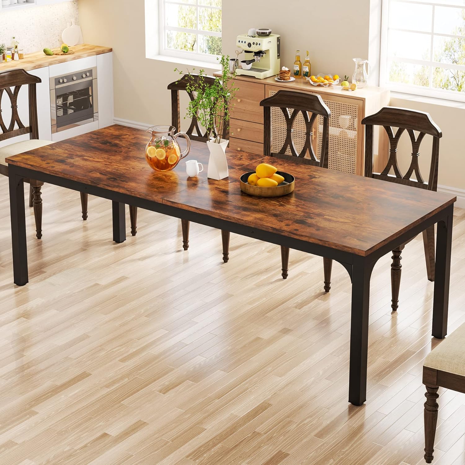 78.7" Rectangular Dining Table for 6–8 People, Long Kitchen Table