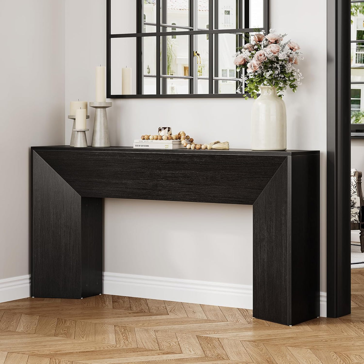 63" Extra Long Console Table for Entryway, Modern Wooden Sofa Table for Living Room