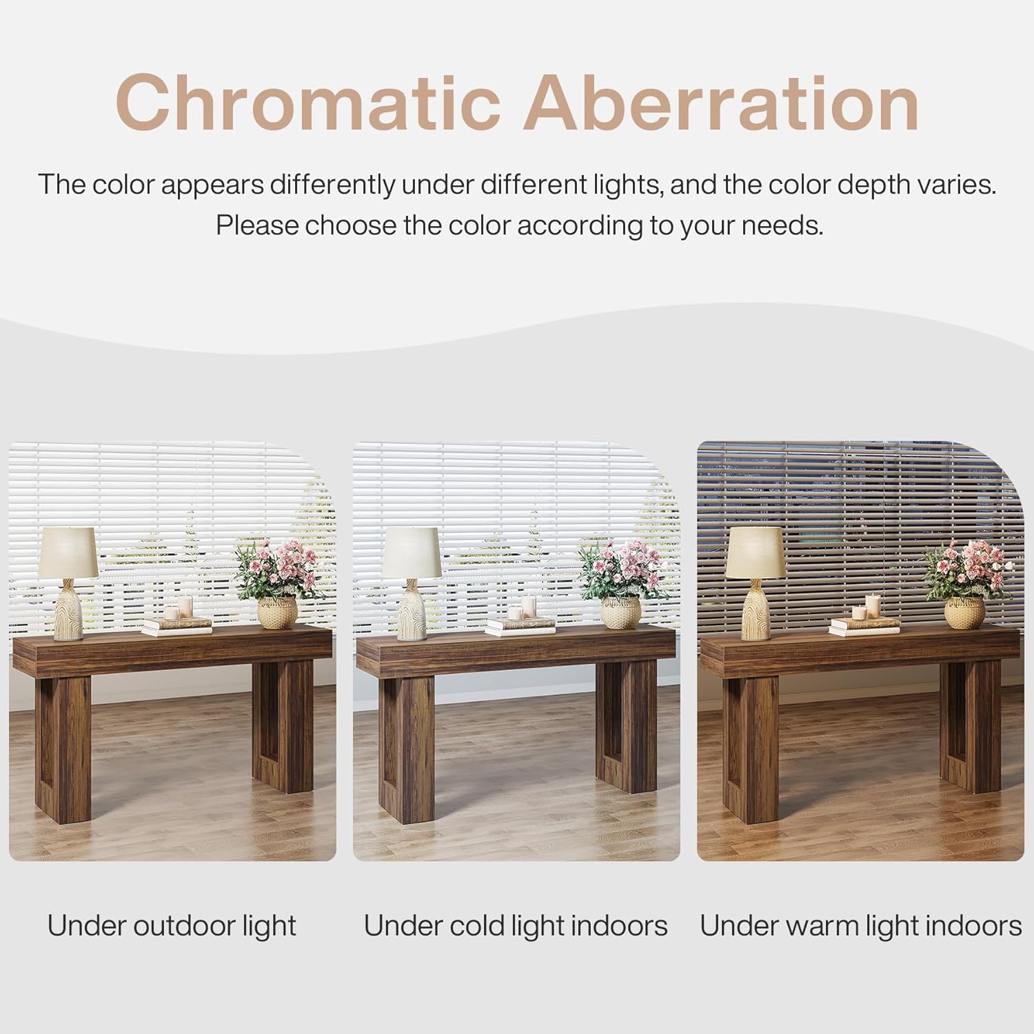 63" Wood Sofa Table, Chunky Console Table for Entryway