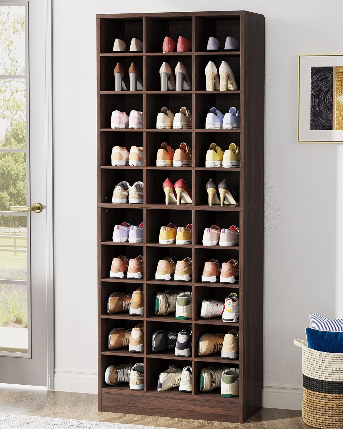 70.8" Freestanding Shoe Cabinet, 10-Tier Shoe Rack Storage Organizer with 30 Cubbies