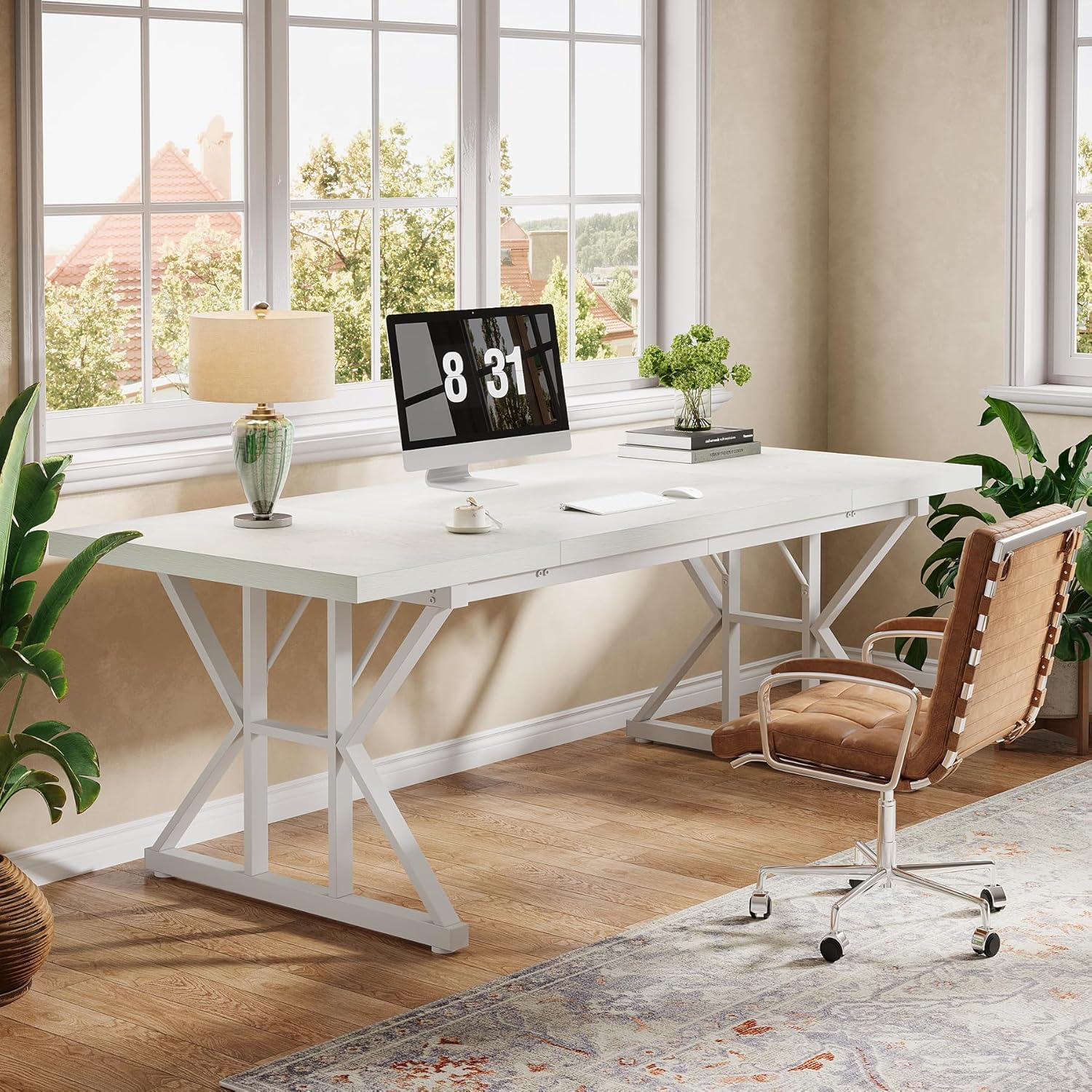 Tribesigns 70.86" Executive Desk, Industrial Style Computer Desk for Home Office