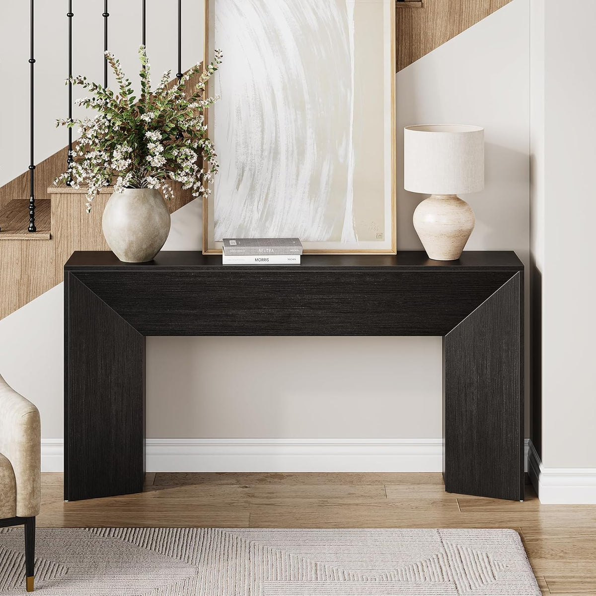 63" Extra Long Console Table for Entryway, Modern Wooden Sofa Table for Living Room