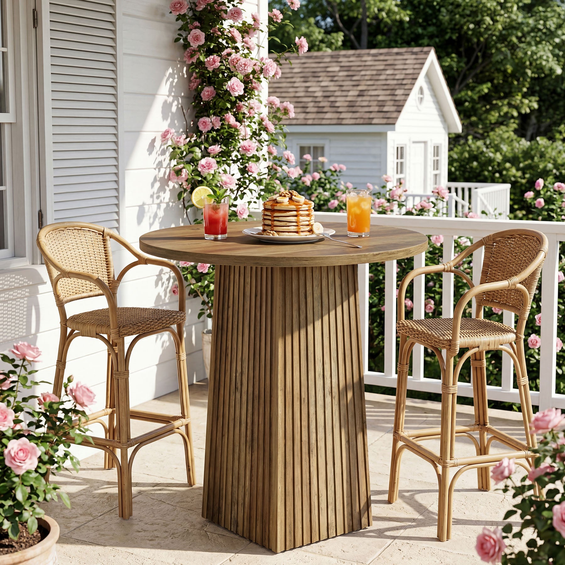 Round Bar Table, 31.5" Pub Table Dining Table for Dining Room, Kitchen