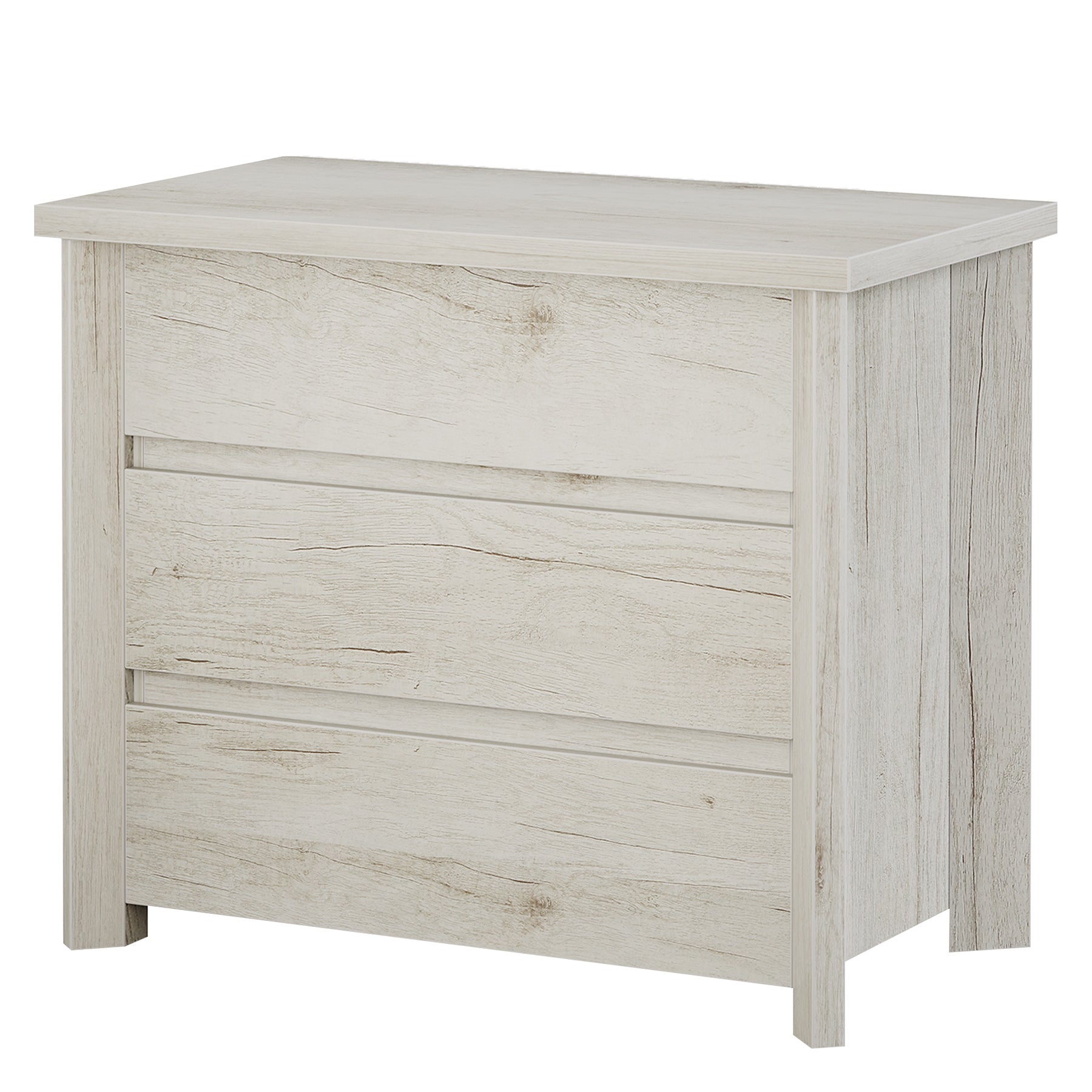 31.5" Wide Nightstand, Farmhouse Bedside Table with 3 Storage Drawers