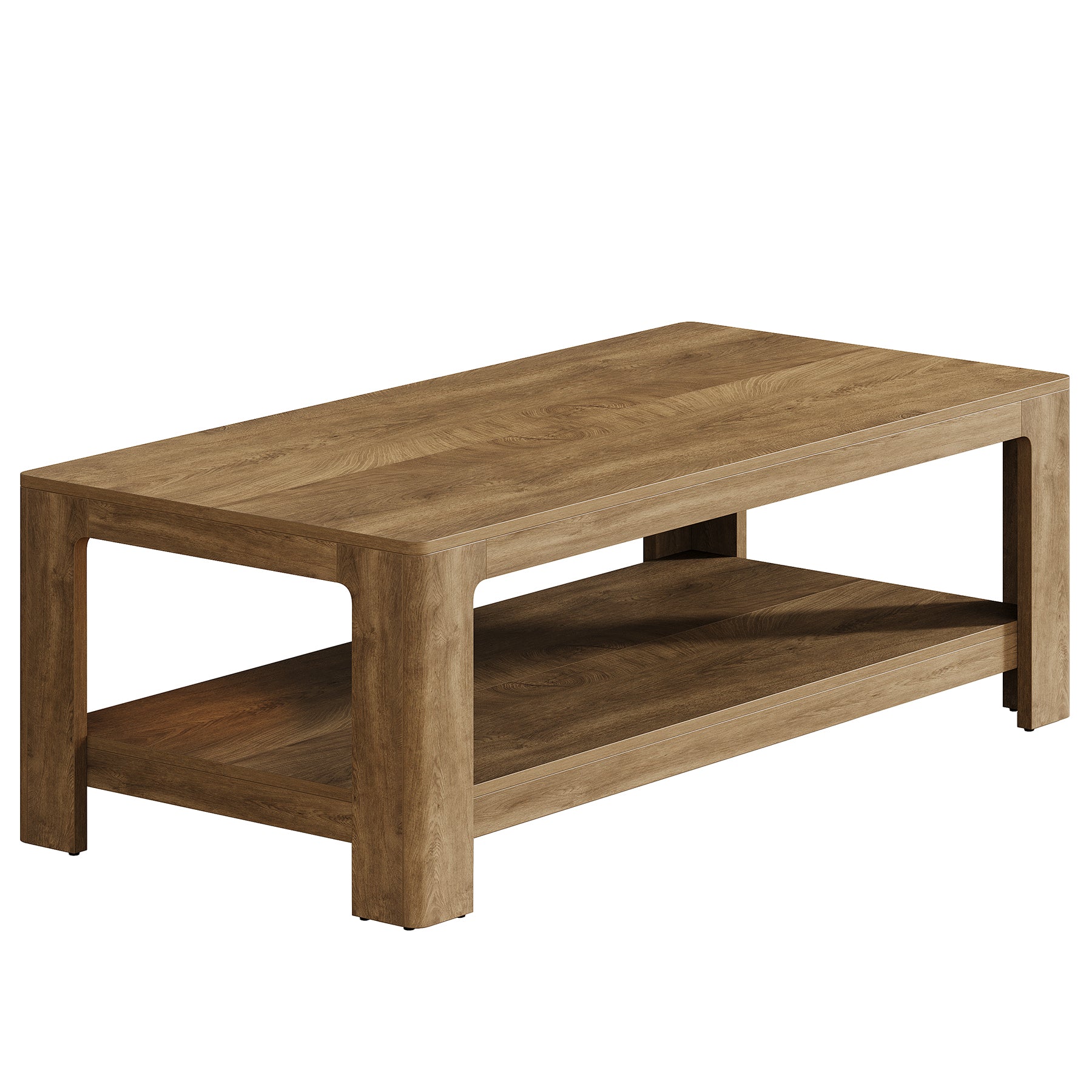 47.24" Rectangular Coffee Table with 2-Tier Storage