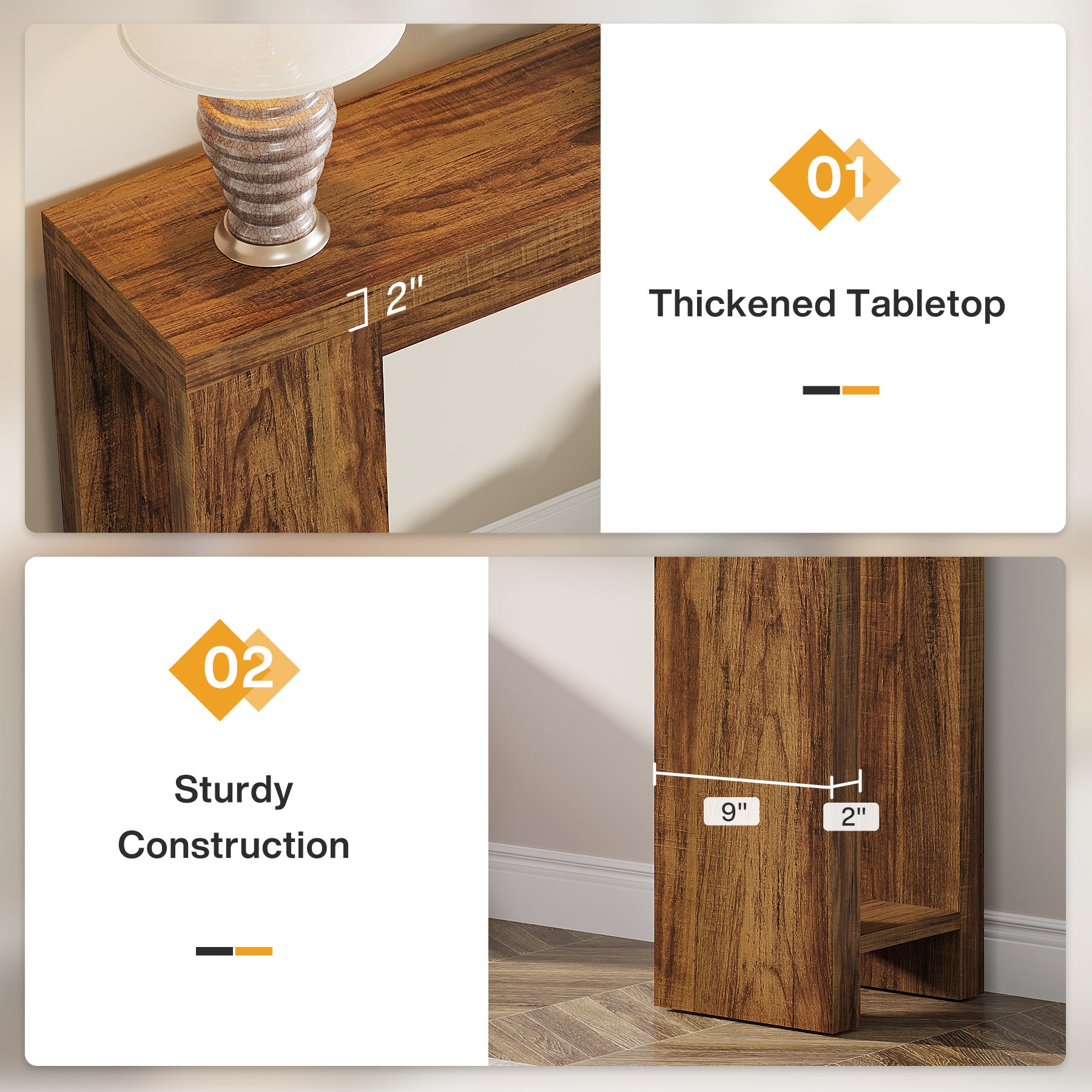 Tribesigns 70.9" Extra Long Console Table, Farmhouse Narrow Sofa Table for Entryway