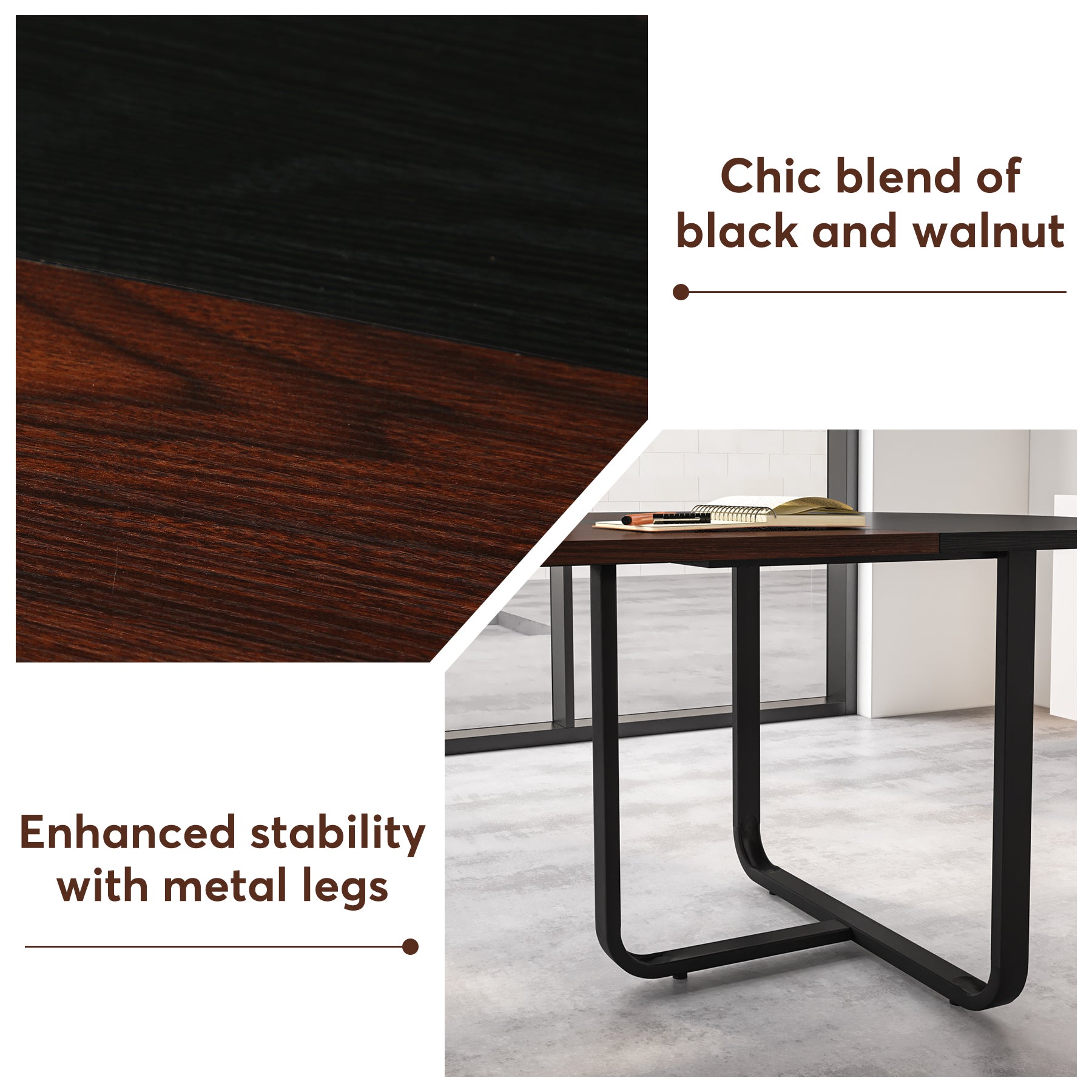 70.86" Oval Executive Desk, Modern Computer Meeting Table for Home Office Tribesigns