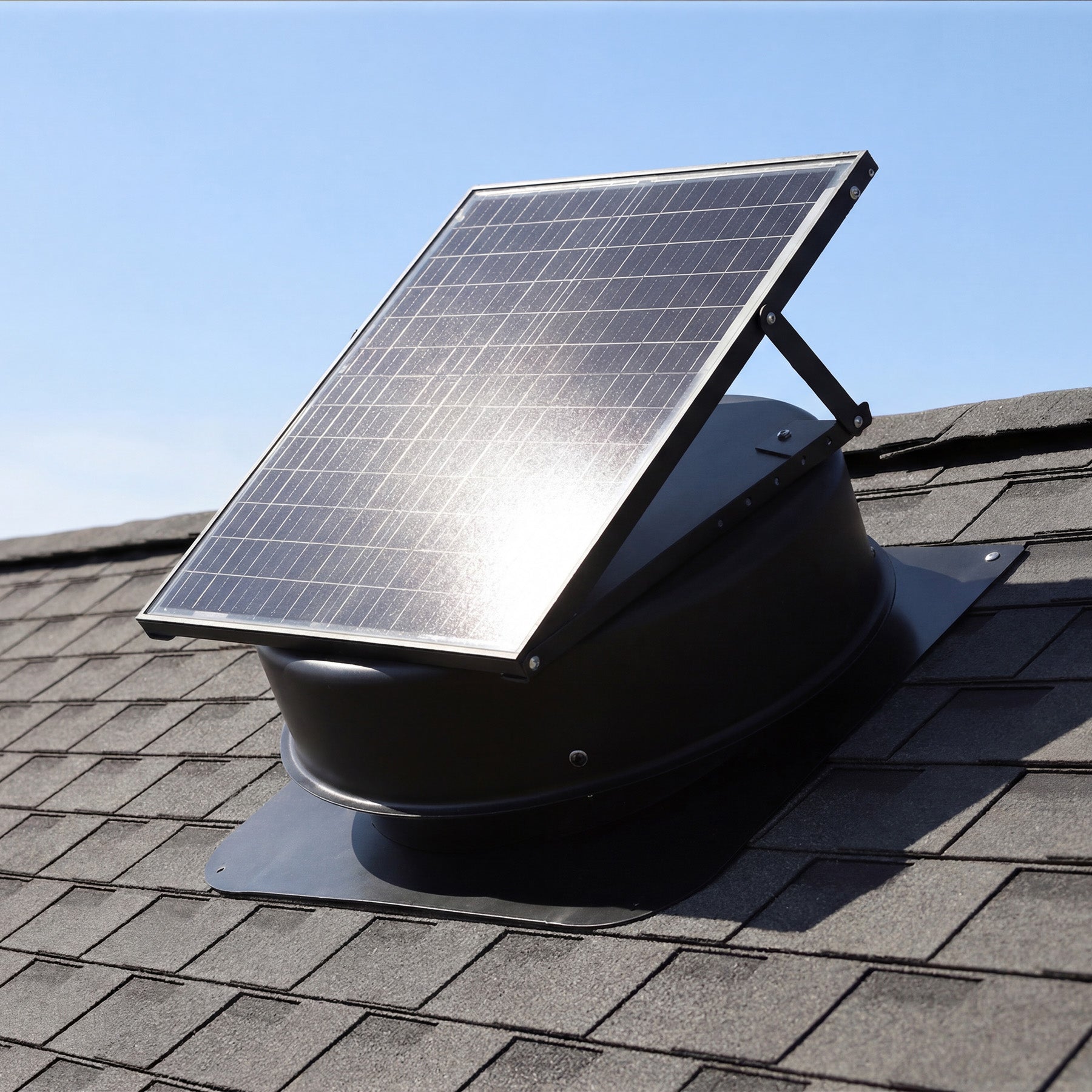 50W Solar Attic Fan with 2500 CFM & Smart Thermostat / Humidity / Smoke Sensor