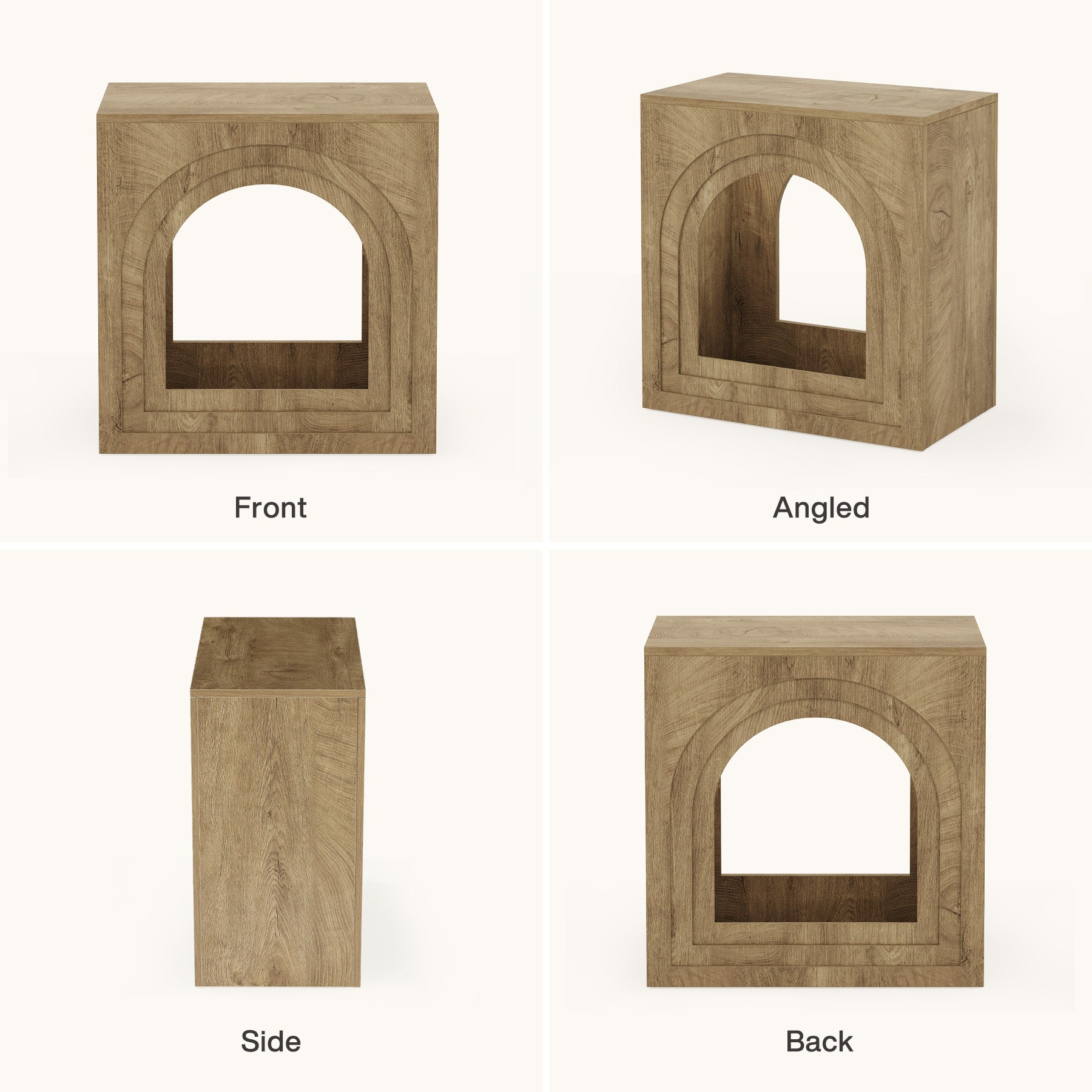 Tribesigns 2-Tier Square End Table, Farmhouse Side Table with Arched Shelf