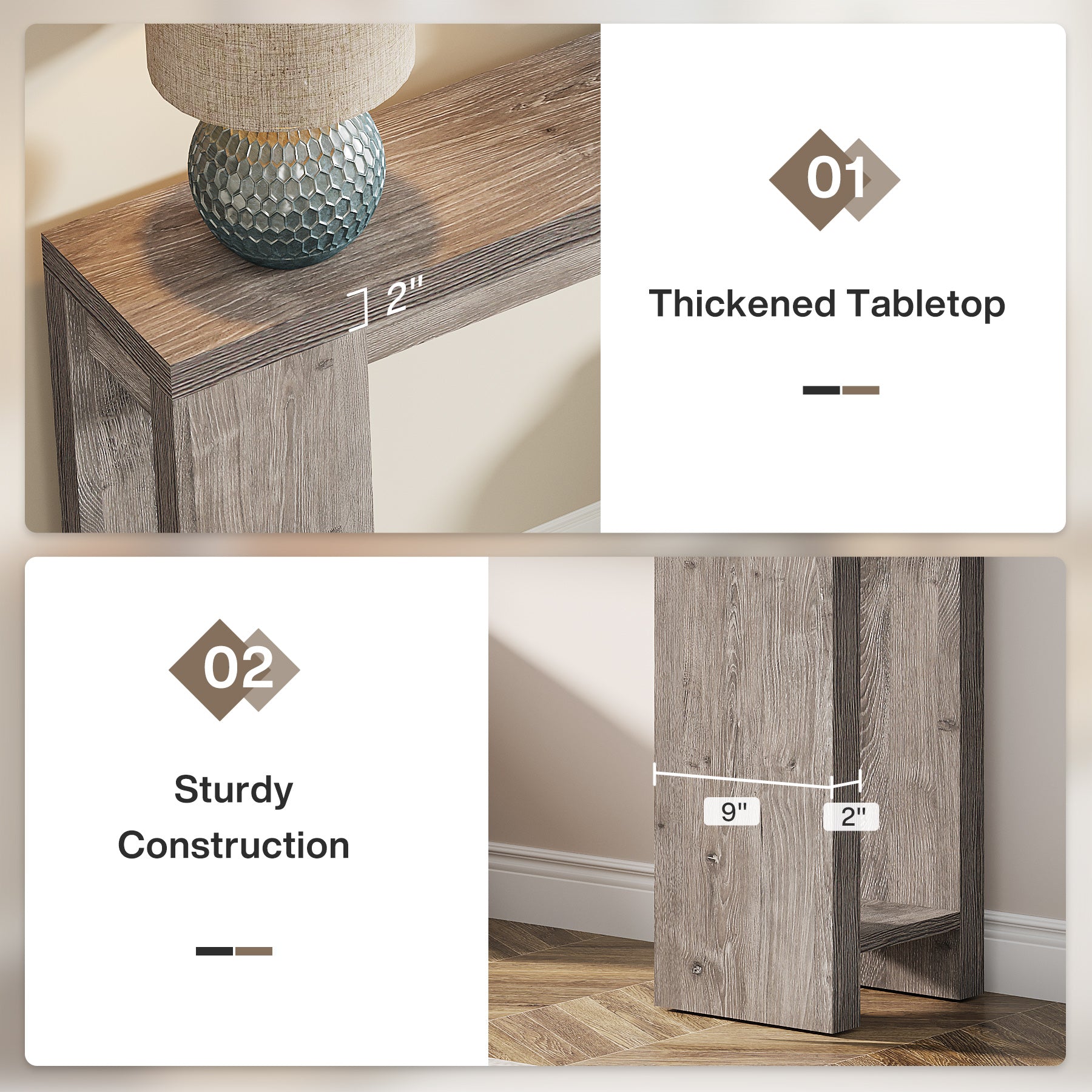 Tribesigns 70.9" Extra Long Console Table, Farmhouse Narrow Sofa Table for Entryway