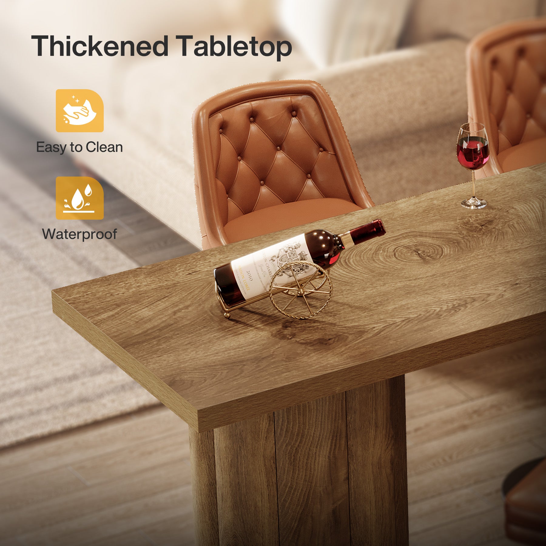 Rectangle Bar Table, 70.9" Counter Height Pub Table for Kitchen Dining Room