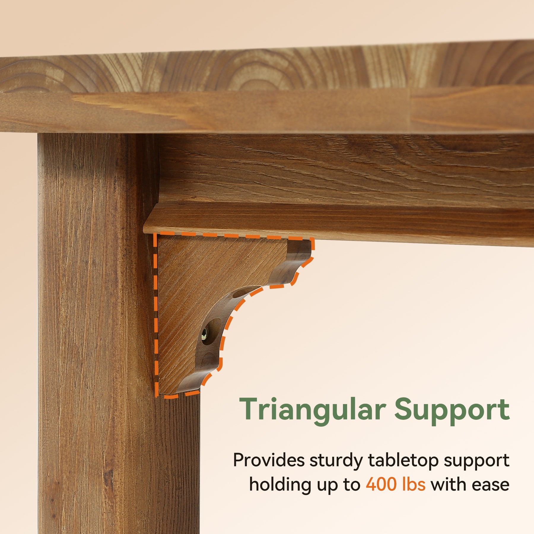 Solid Wood Executive Desk, 63" Computer Desk with Foot Bar for Home Office