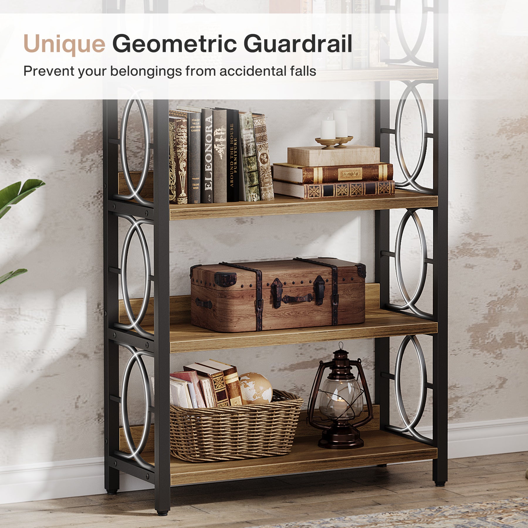 6 - Tier Bookshelf, 70.86" Bookcase Industrial Freestanding Display Shelf Tribesigns