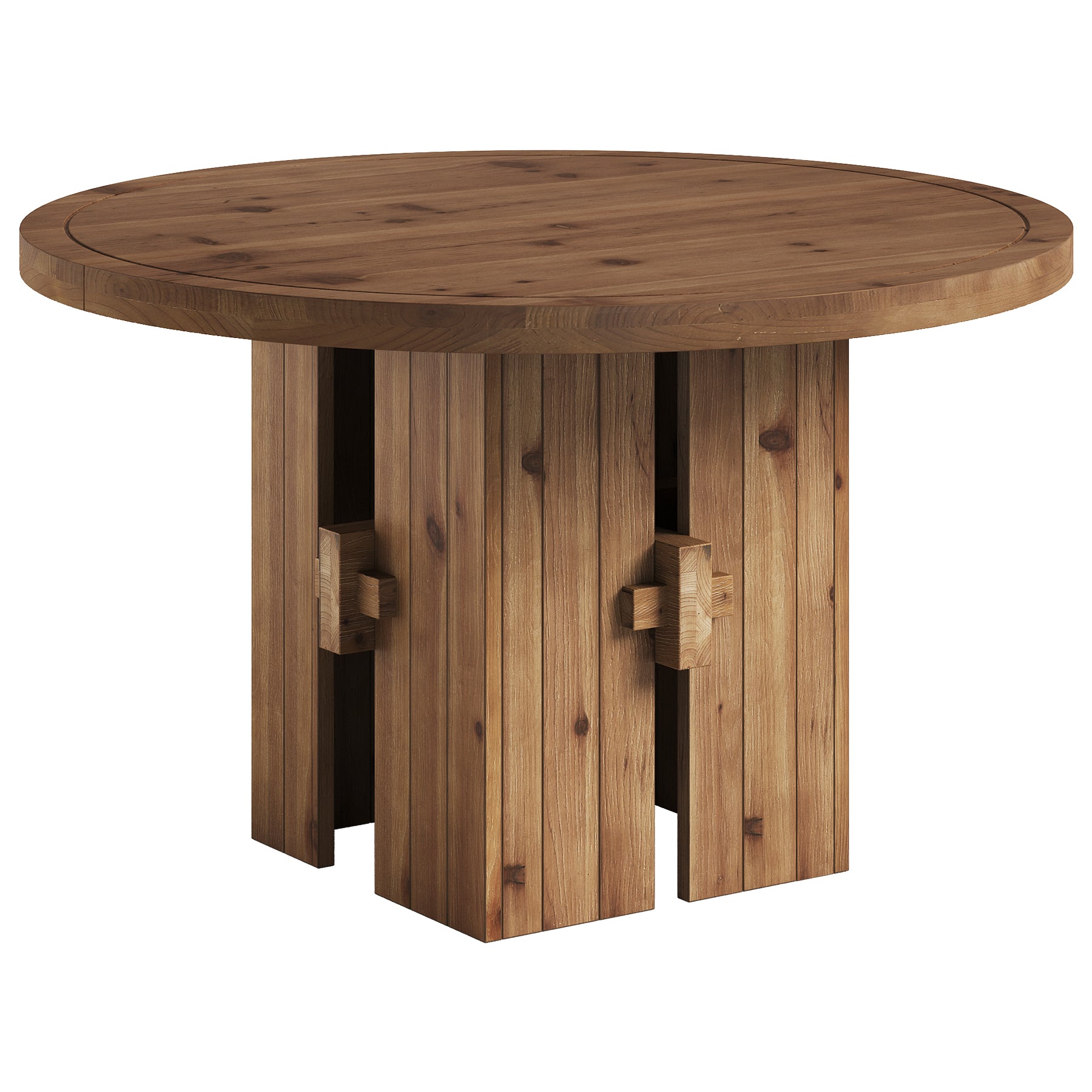 47" Solid Wood Dining Table, Farmhouse Round Kitchen Table for 4-6