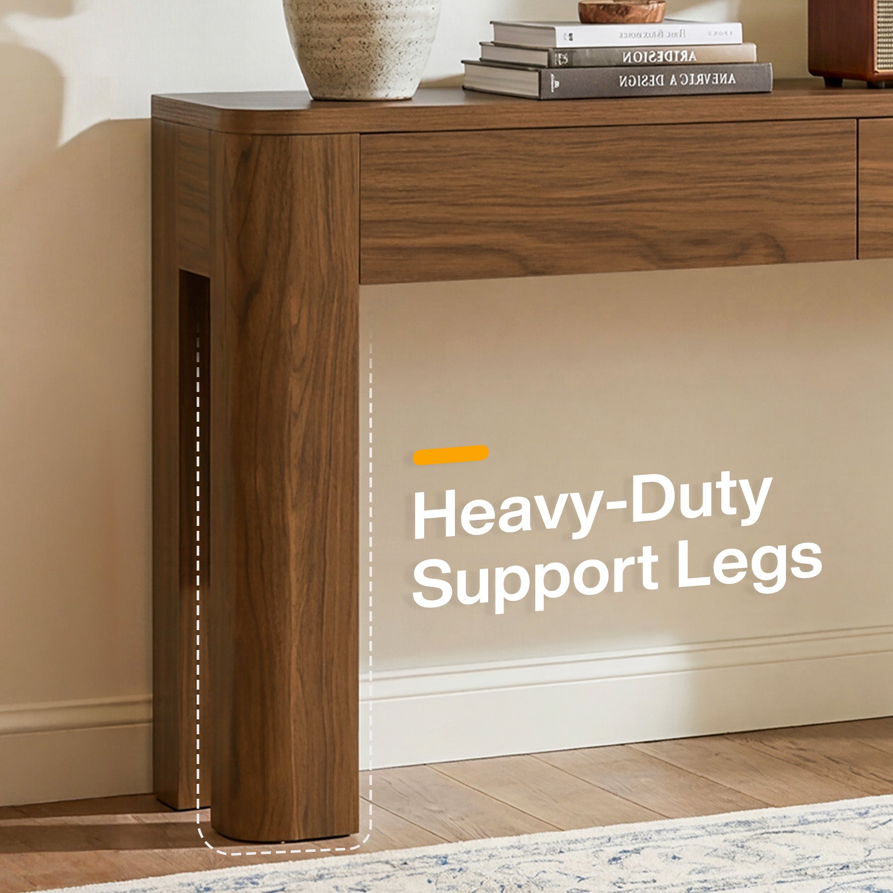 63" Console Table with Drawers, Narrow Entryway & Sofa Table with Storage for Behind Couch