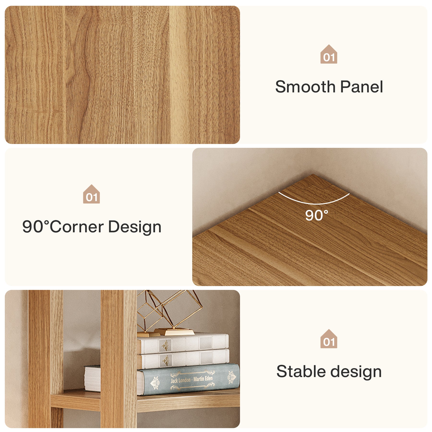 71" Corner Shelf, L-Shaped Bookcase 6-Tier Bookshelf for Home Office