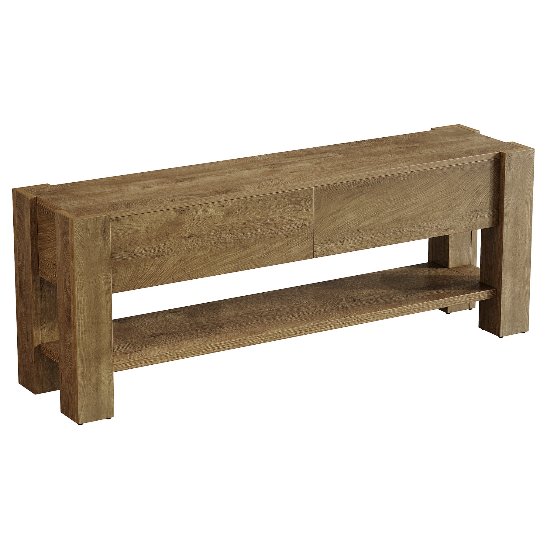 63" TV Stand for TVs up to 75", Entertainment Center with 2 Drawers & Shelves