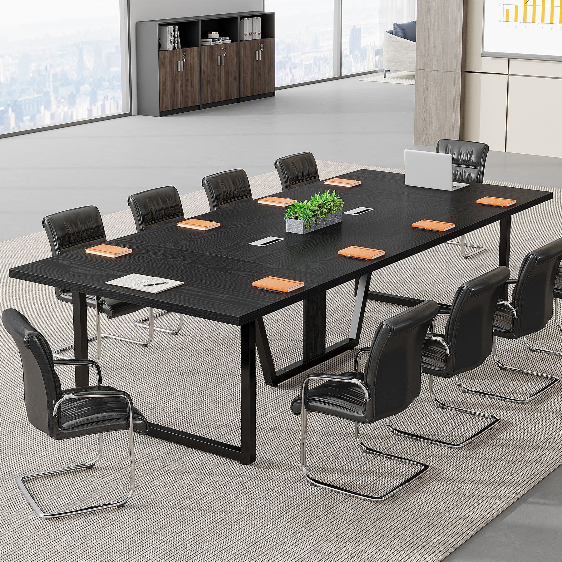 8FT Conference Table, 94.49" Large Meeting Table for 10 People Tribesigns