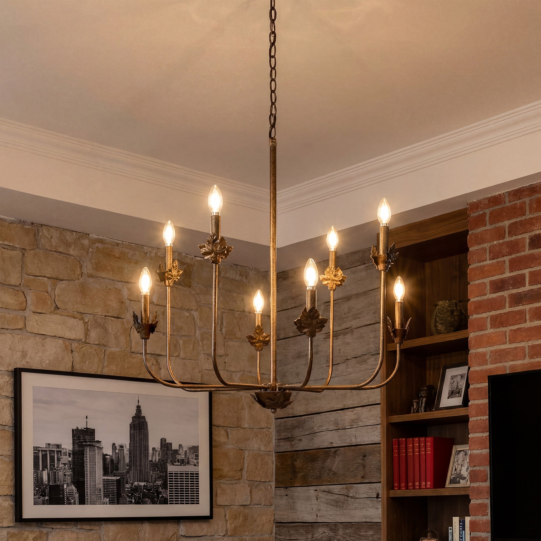 8-Light Chandeliers, 27" Ceiling Light Fixture Pendant Light with Adjustable Chain