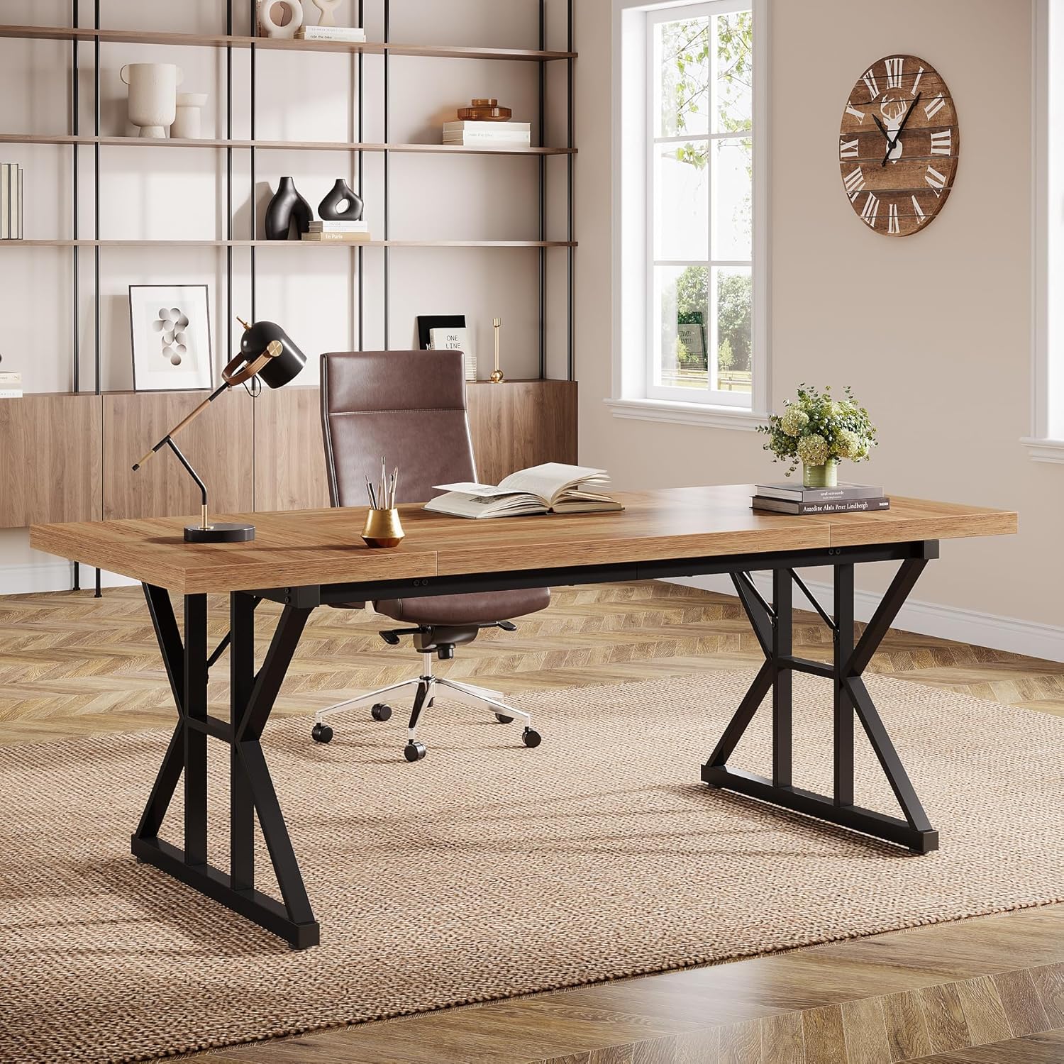 Tribesigns 70.86" Executive Desk, Industrial Style Computer Desk for Home Office