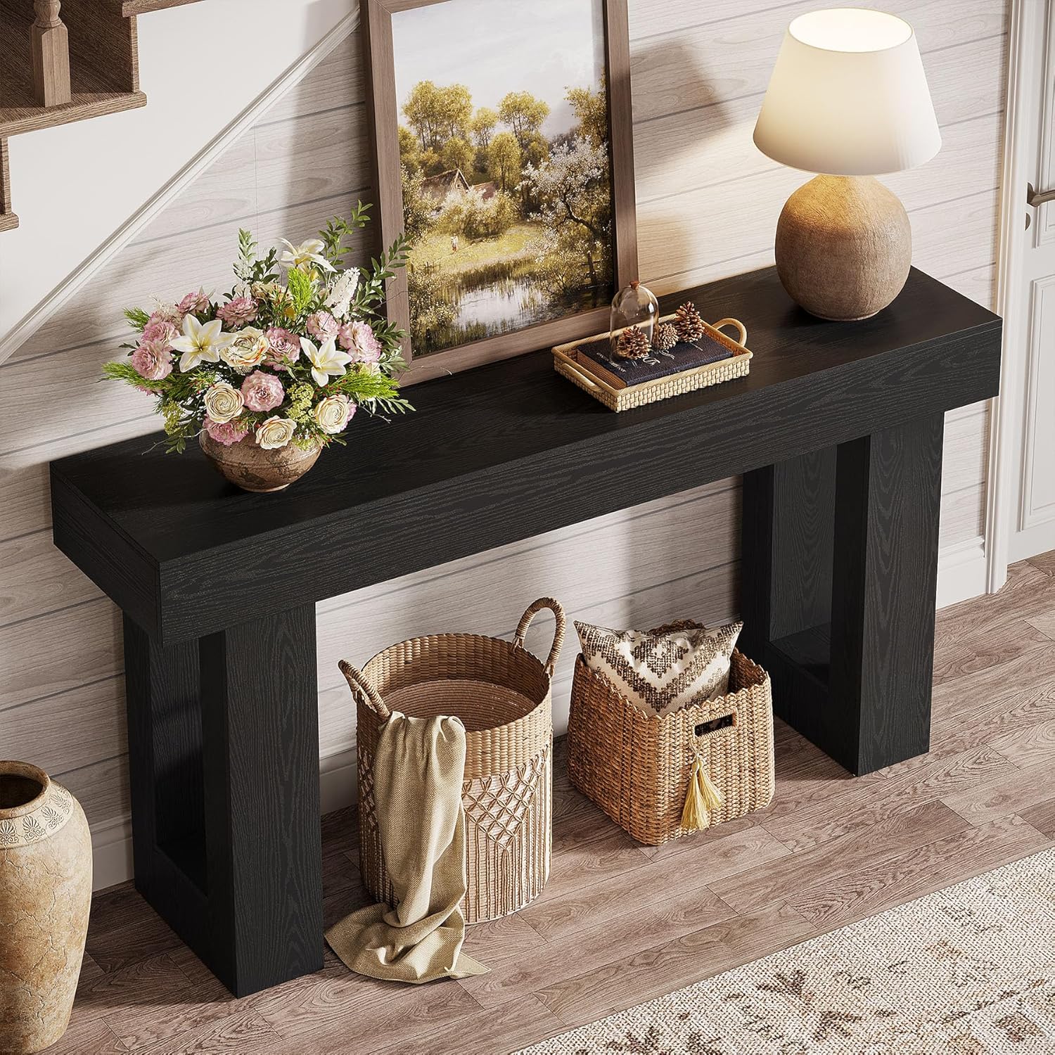 Tribesigns 63-Inch Console Table, Farmhouse Wooden Sofa Table