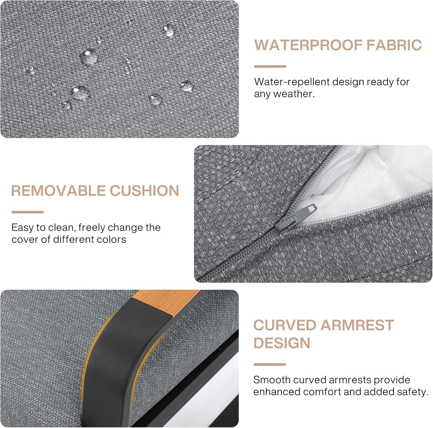 5-Piece Outdoor Patio Furniture Set Conversation Sets with Sofas & Coffee Table & Side Table