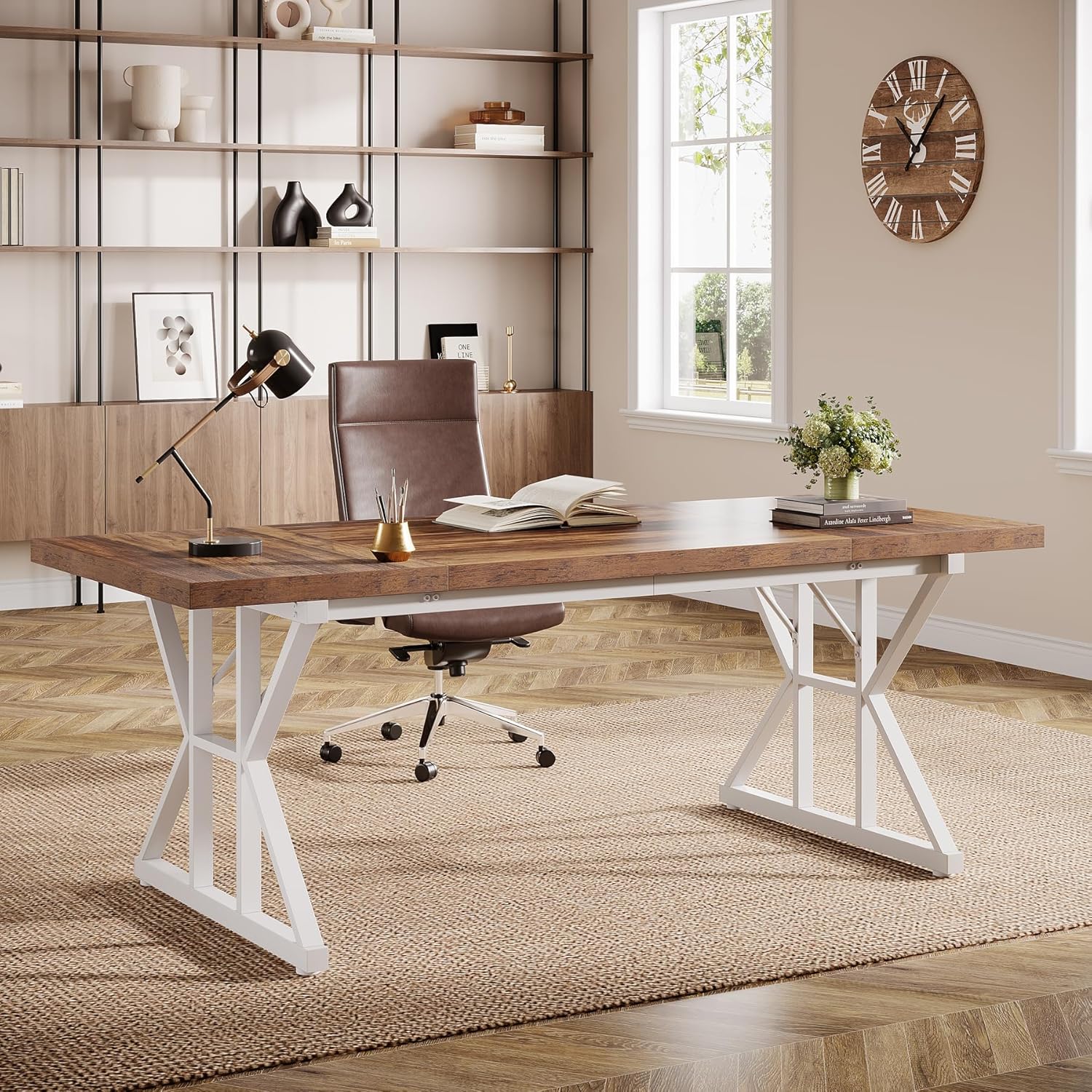 Tribesigns 70.86" Executive Desk, Industrial Style Computer Desk for Home Office