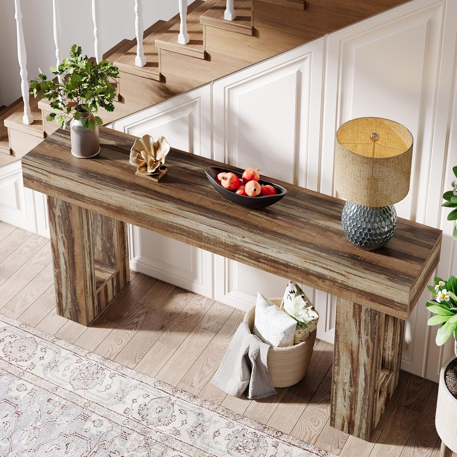Tribesigns 63-Inch Console Table, Farmhouse Wooden Sofa Table