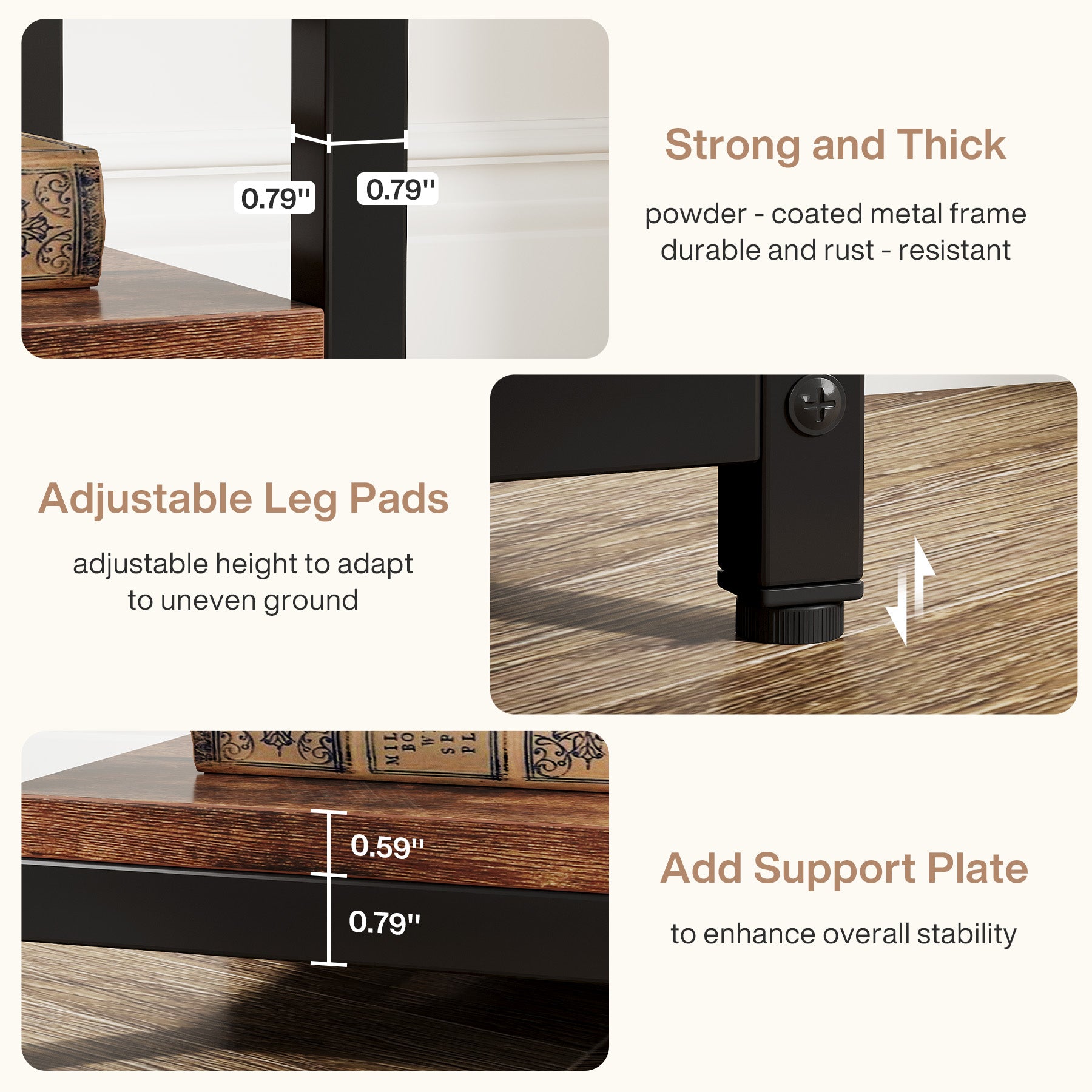 5-Tier Etagere Bookshelf, 68.9" Bookcase with 9 Open Shelves