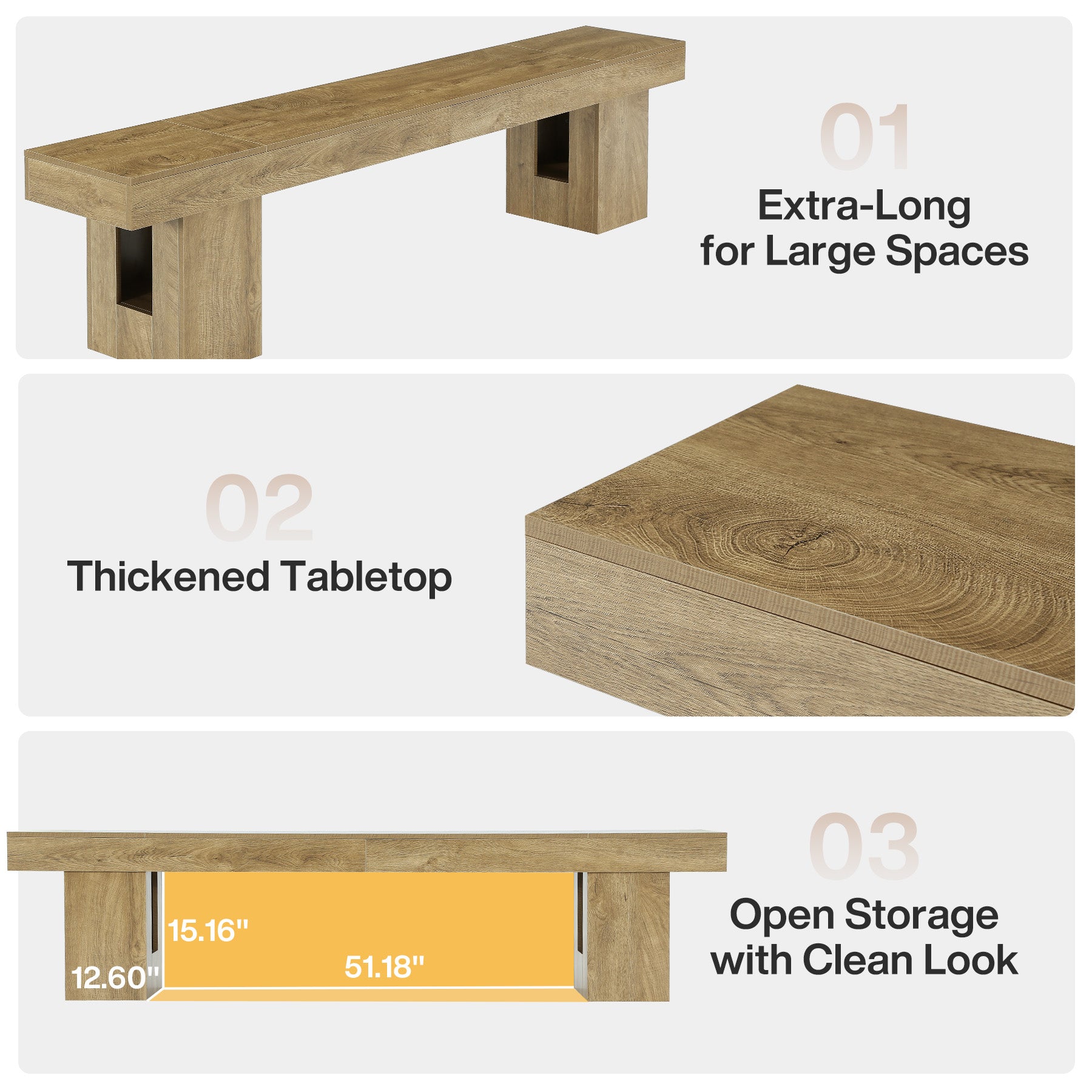 83" TV Stand for 65/75/85" TVs, Modern Rustic Entertainment Center for Living Room