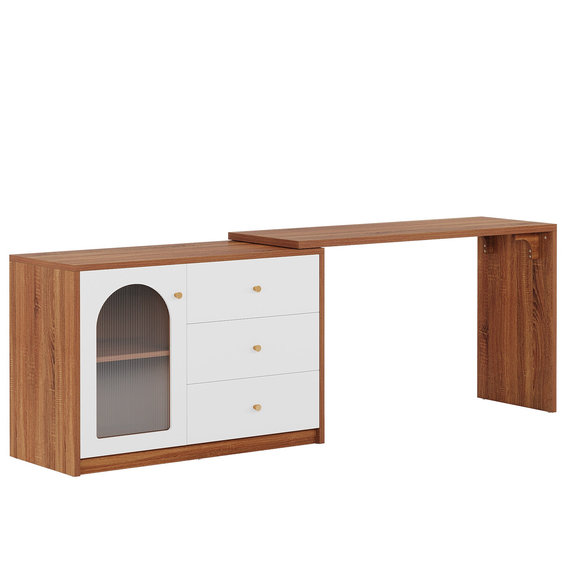 Modern Makeup Vanity, Dressing Table with 3 Drawers and Cabinet