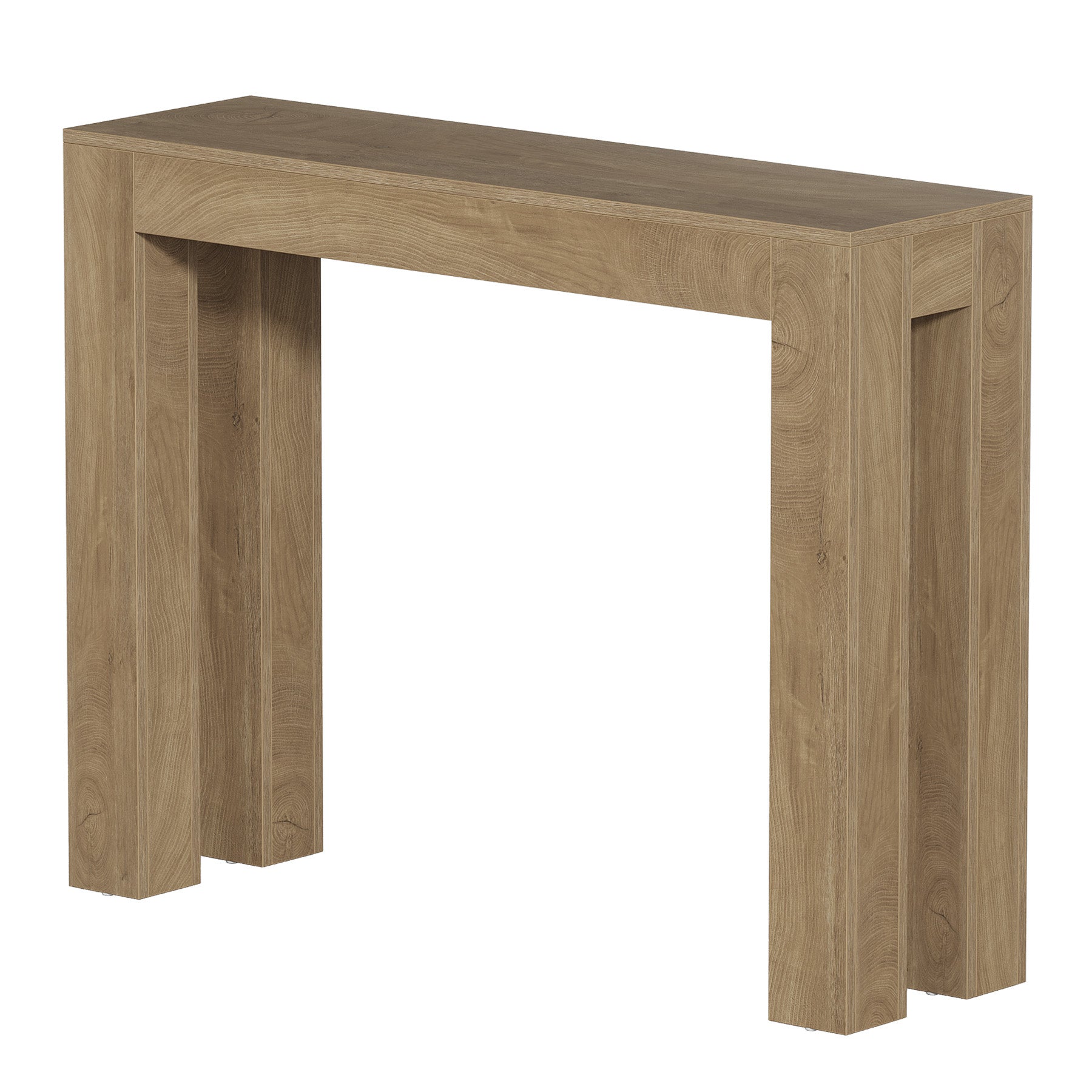 41" Farmhouse Console Table, Narrow Entryway Table for Small Spaces with Wood-Grain Finish