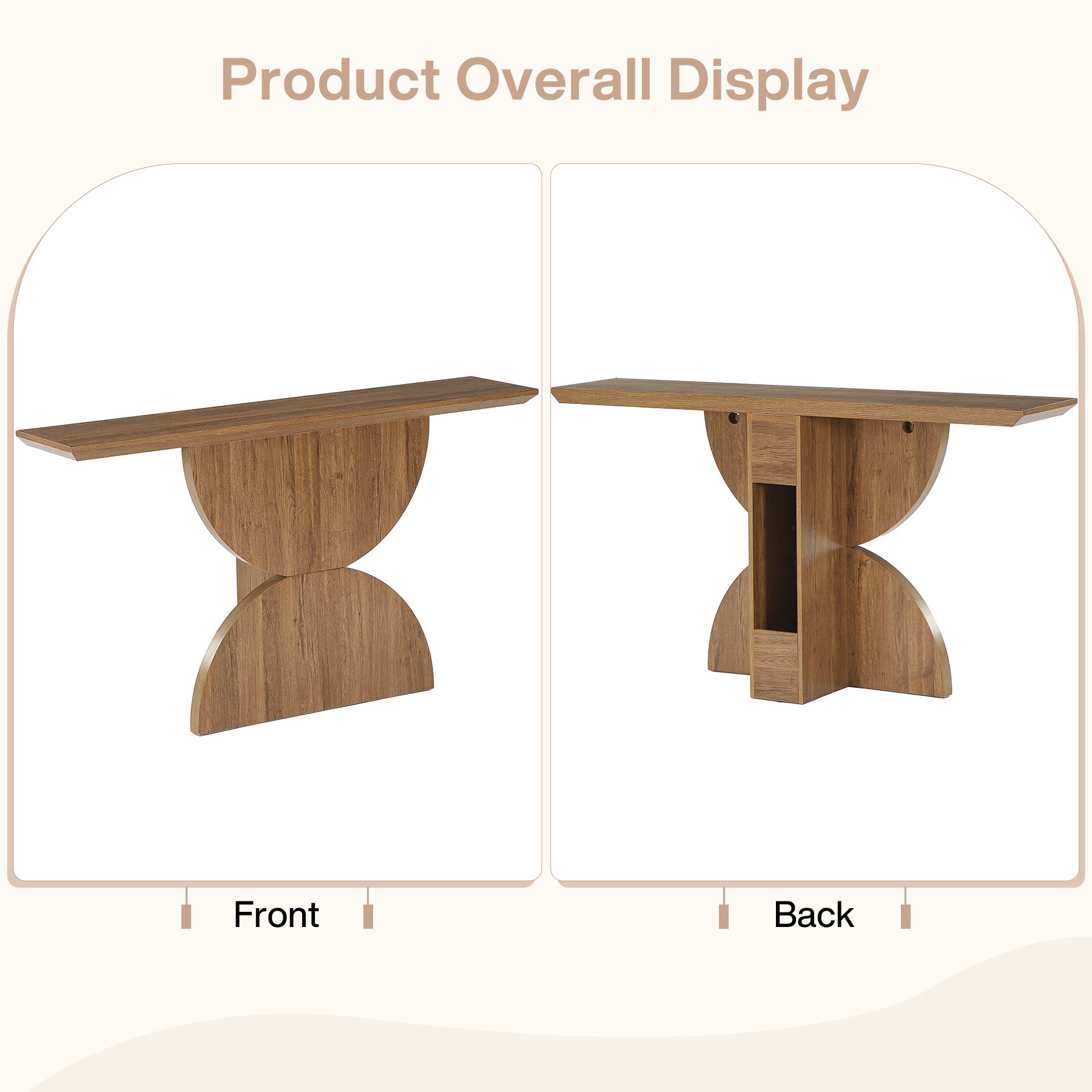 63" Console Table, Narrow Entryway Table with Unique Sturdy Base