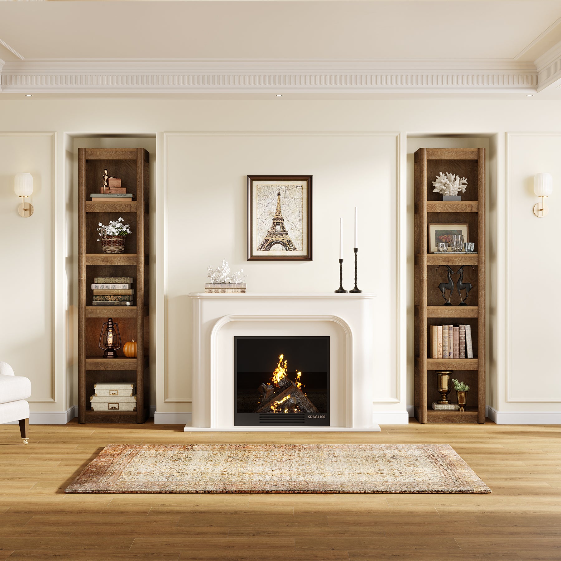 5-Tier Narrow Bookcase, 70.9" Farmhouse Bookshelf with Open Storage Rack