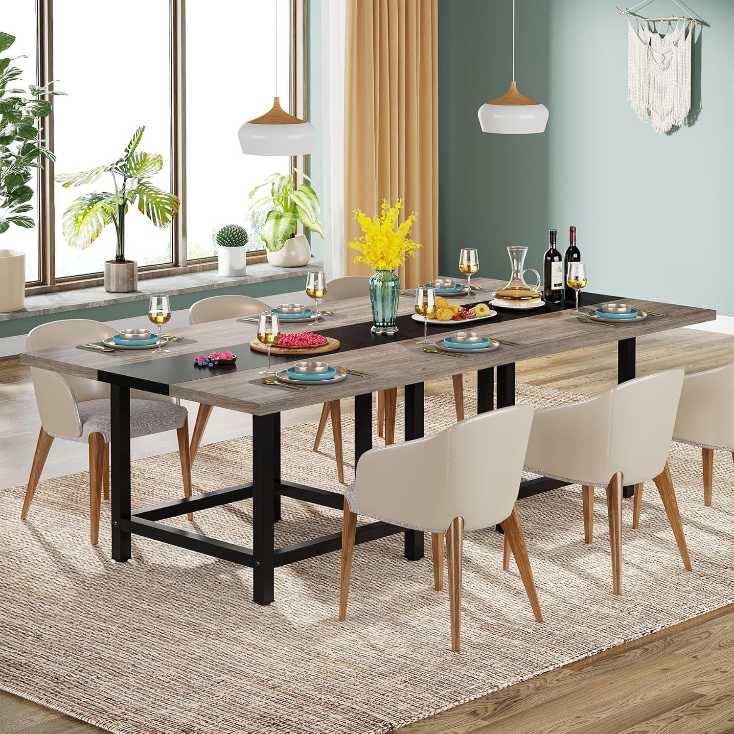 Square Dining Table, Farmhouse 39"x 39"x 29" Kitchen Table for 4