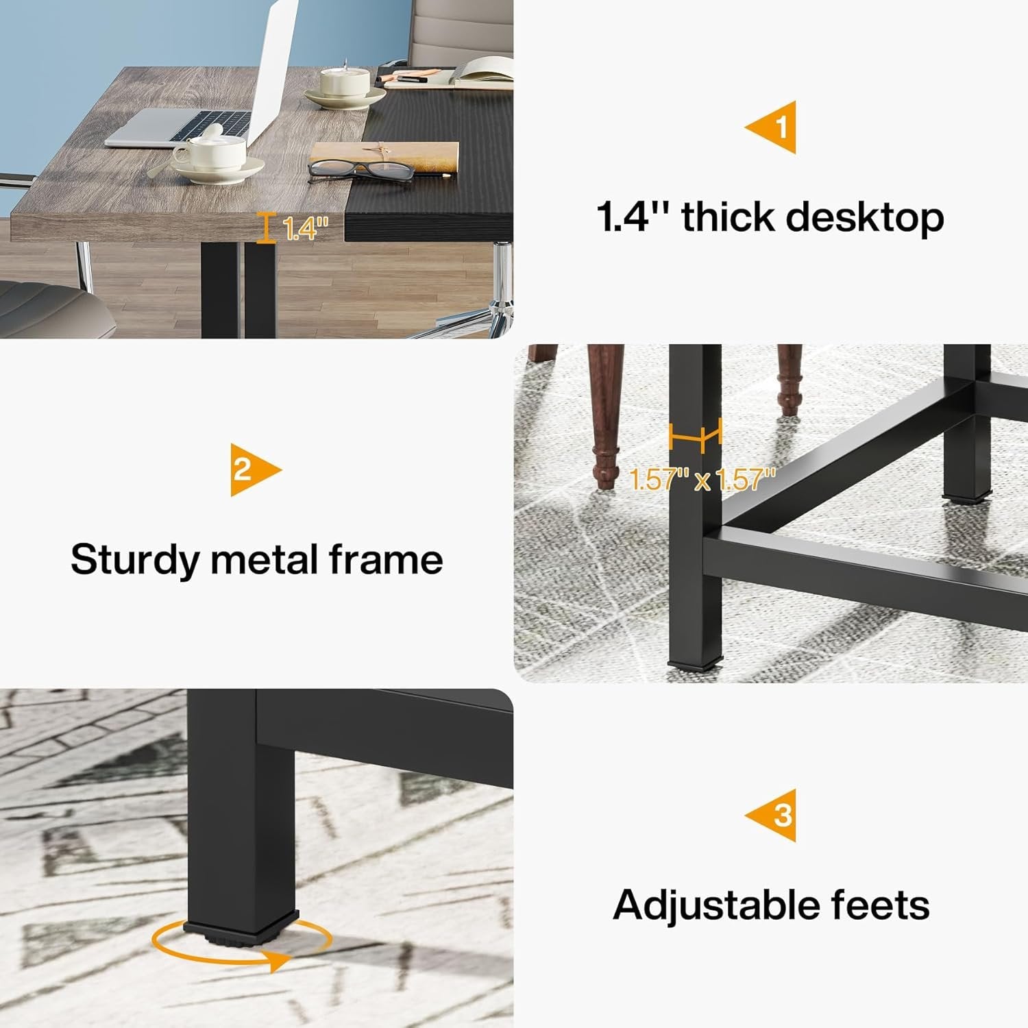 Square Dining Table, Farmhouse 39"x 39"x 29" Kitchen Table for 4