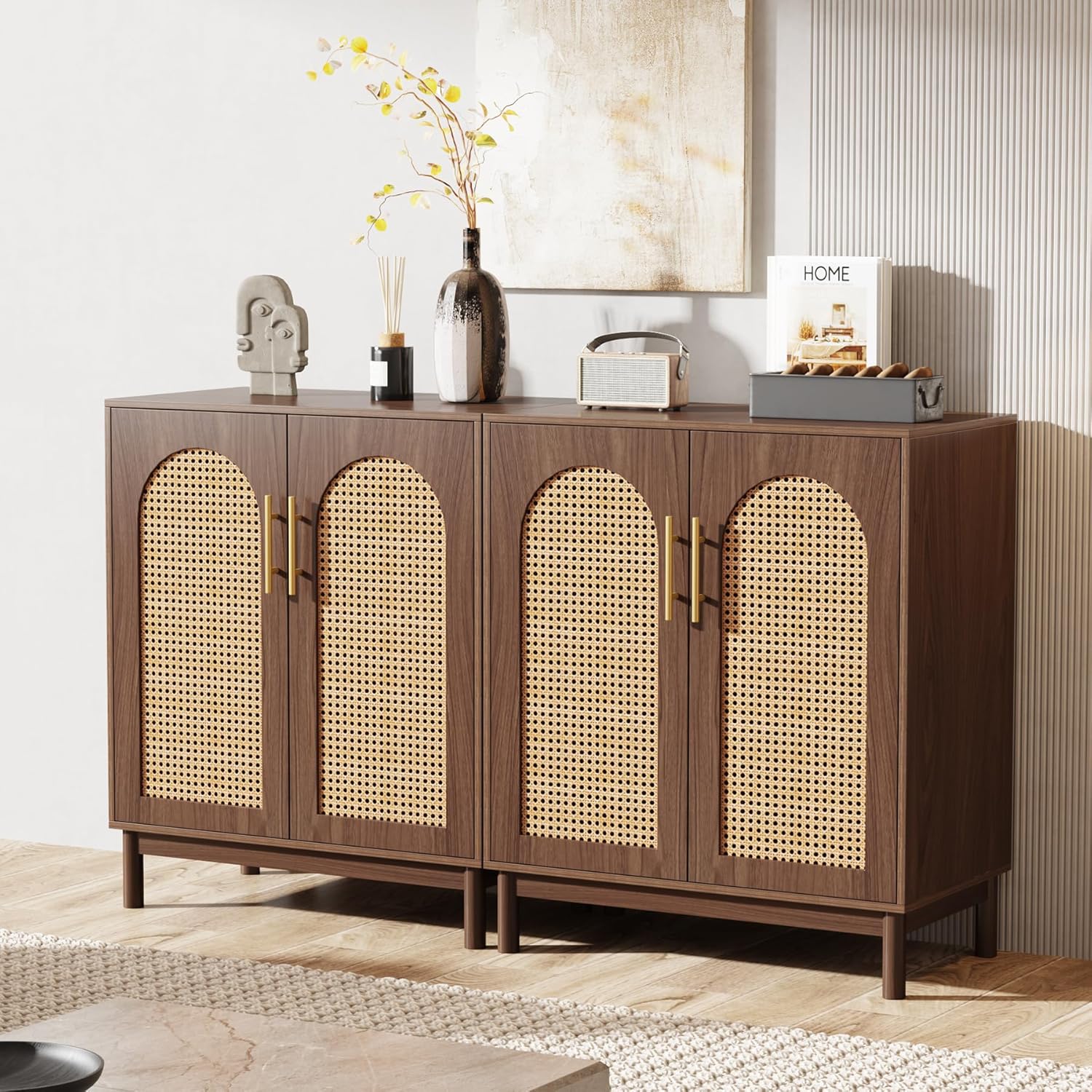 キャビネット・サイドボード Cane Weave Rattan Cabinet キャビネット・サイドボード Cane Weave Rattan Cabinet Amazon.com